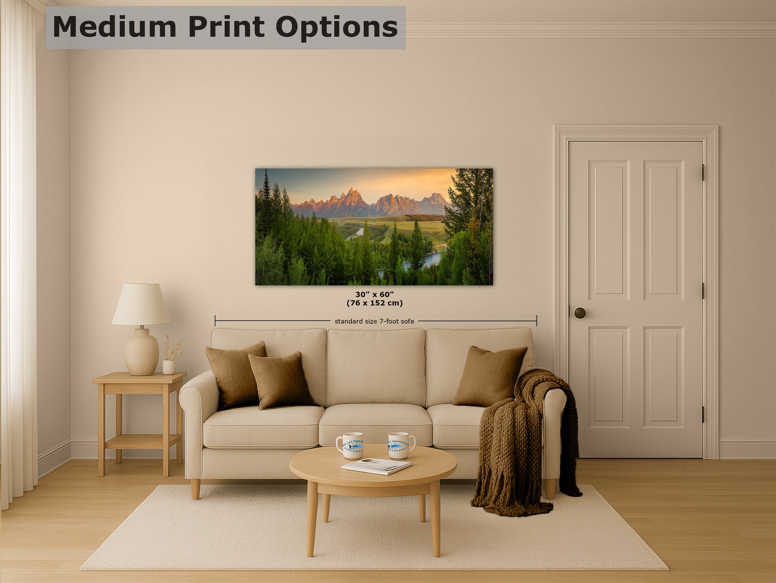 Grand Teton National Park Wyoming Mountain Picture Panorama Nature Photo, Rustic Wall Art, Jackson Hole Scenery, Bohemian Decor