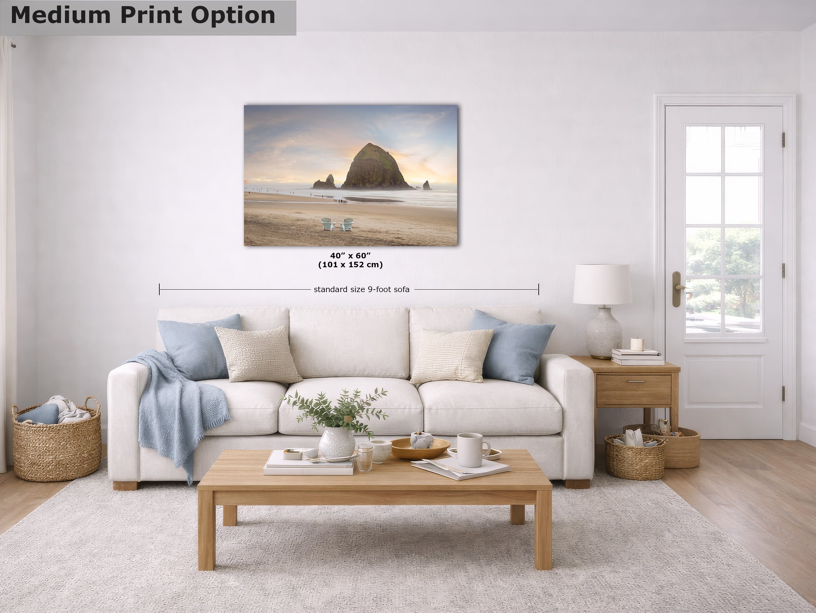 Cannon Beach Oregon Coast Ocean Picture Nature Photo, Haystack Rocks, Coastal Beach House Decor for Ocean Lovers