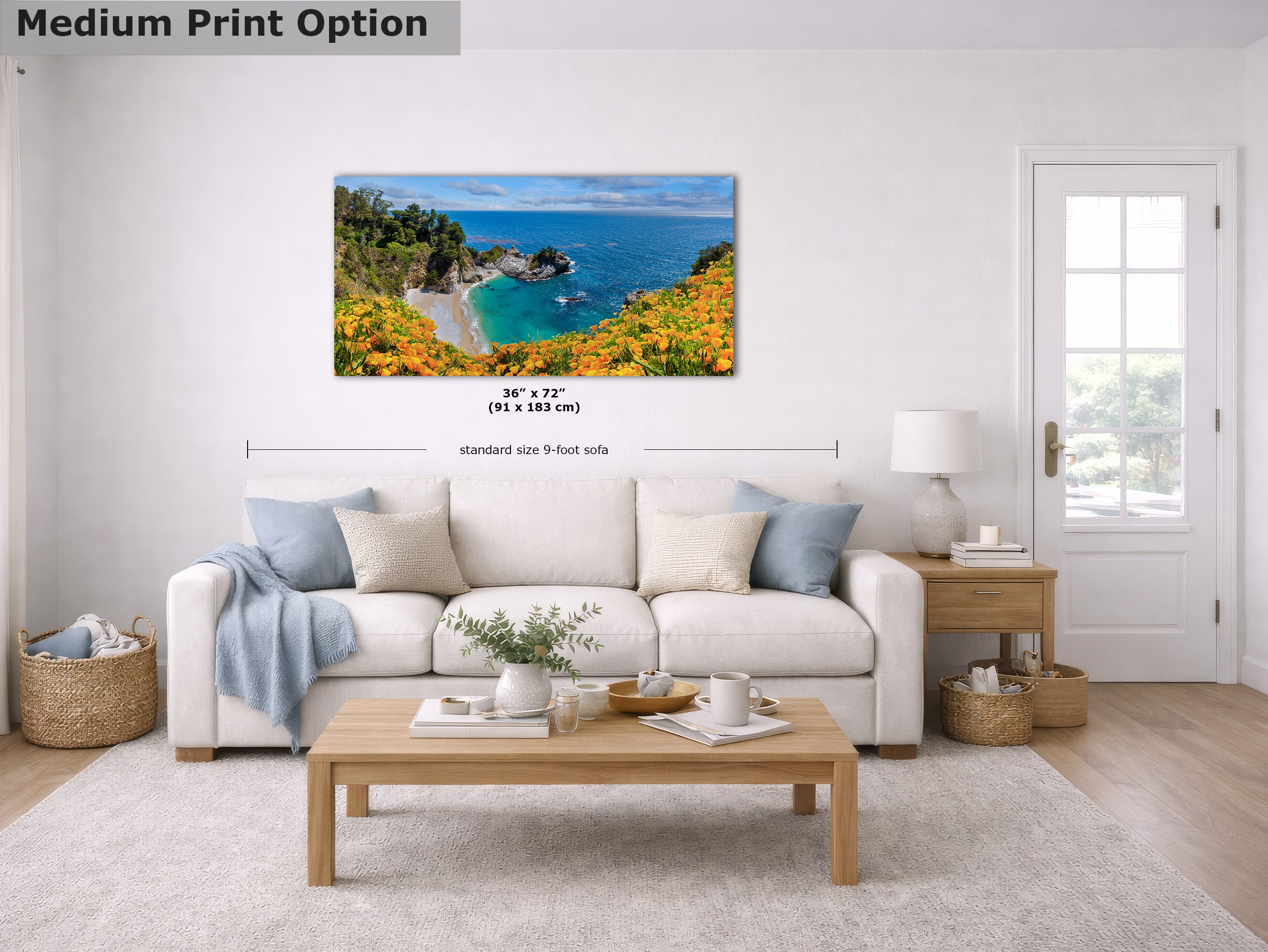 McWay Falls Wall Art Ocean Picture, Big Sur California Coastline Nature Photo