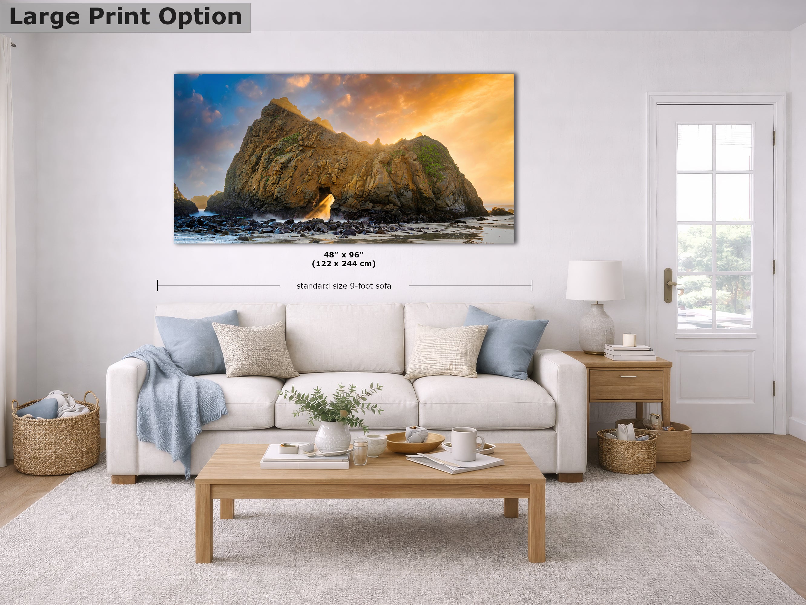 Limited Edition Fine Art Photography, Ocean Picture of Keyhole Arch California Coastline Sunset