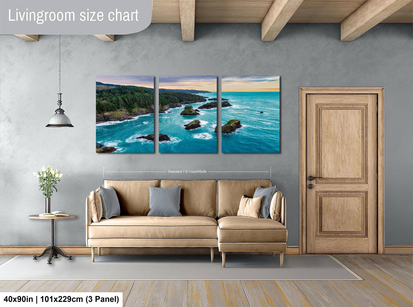 Oregon Coast Seascape Print: Pacific Ocean Rocky Shore Photography Wall Art for Home Decor