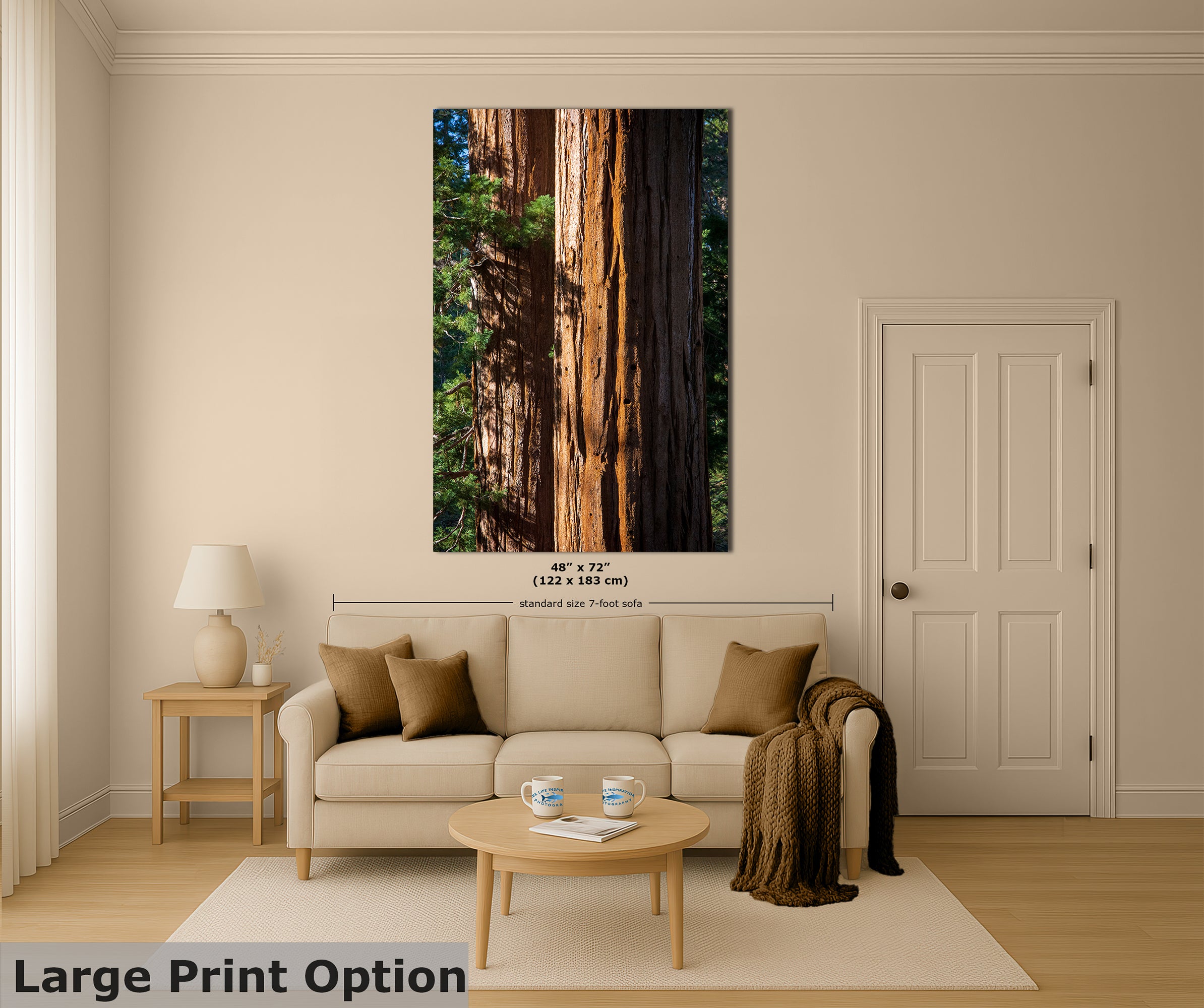 Giant Sequoia Tree Forest Picture Nature Photo, Redwood Trees Wall Art, Forest Bathing National Park Poster, Relaxation Decor