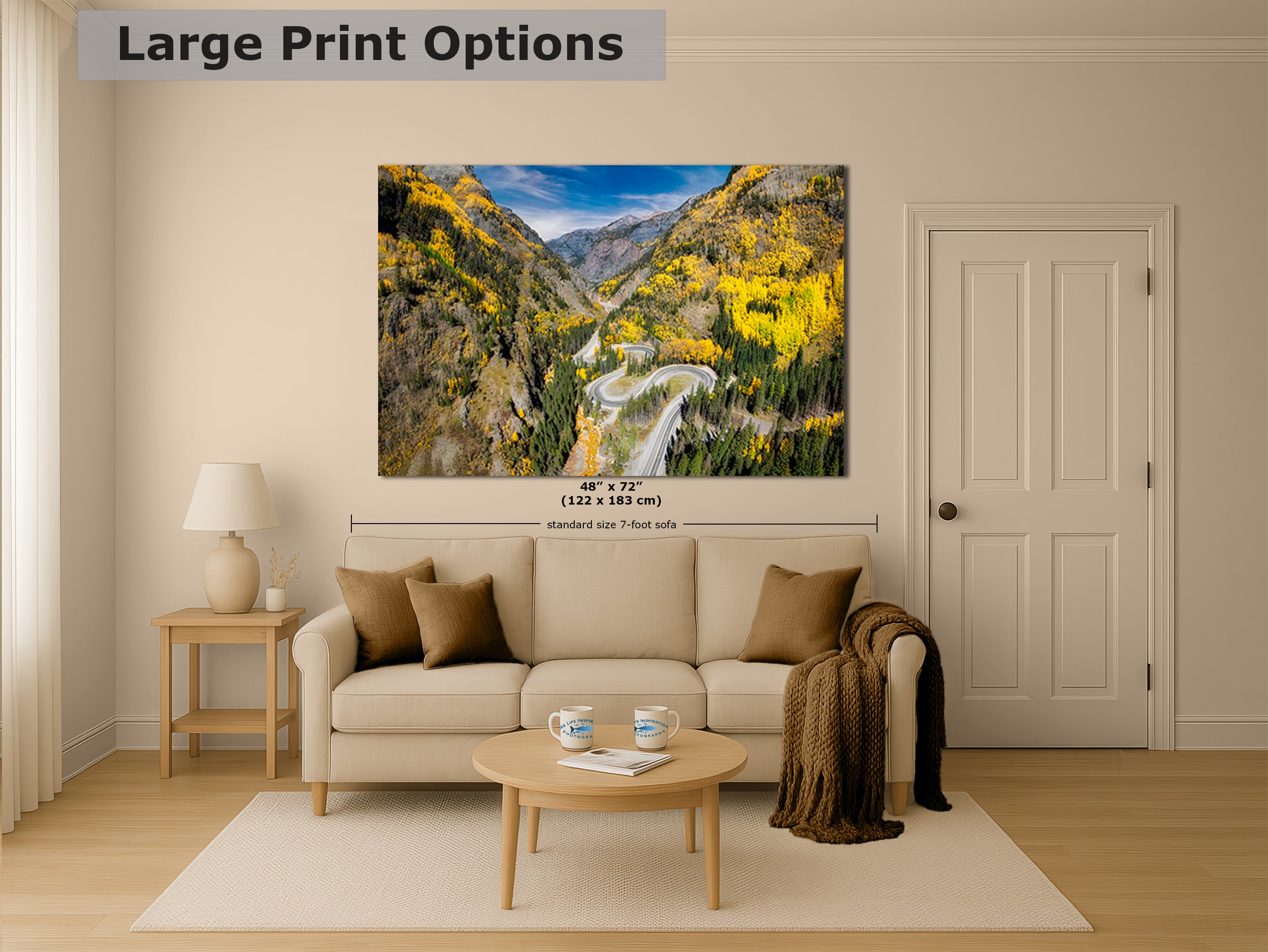 Colorado San Juan Mountain Picture, Million Dollar Highway Fall Colors Aspen Trees Forest Picture, Nature Photo for Relaxation Artwork, Meditation and House Decor