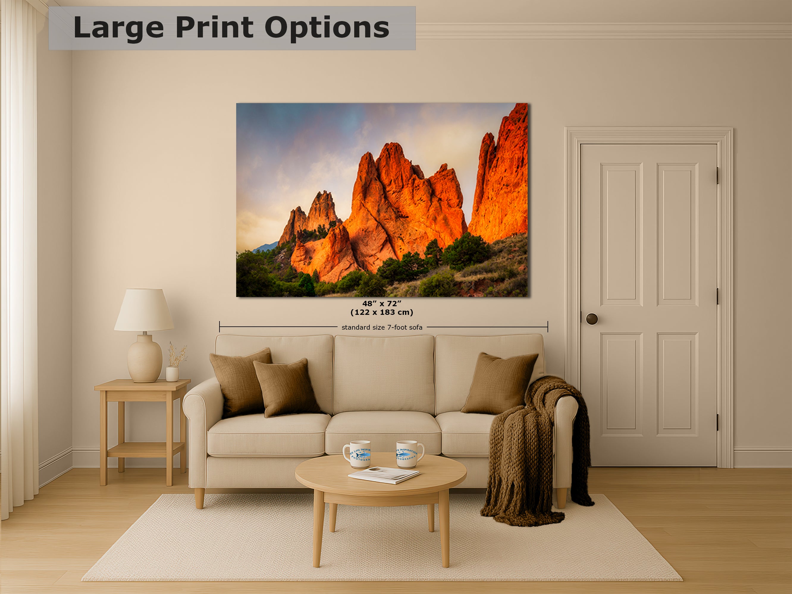 Garden of the Gods Colorado Mountain Picture, Vibrant Rocky Mountain Nature Photo for Meditation Relaxation and Bohemian Decor