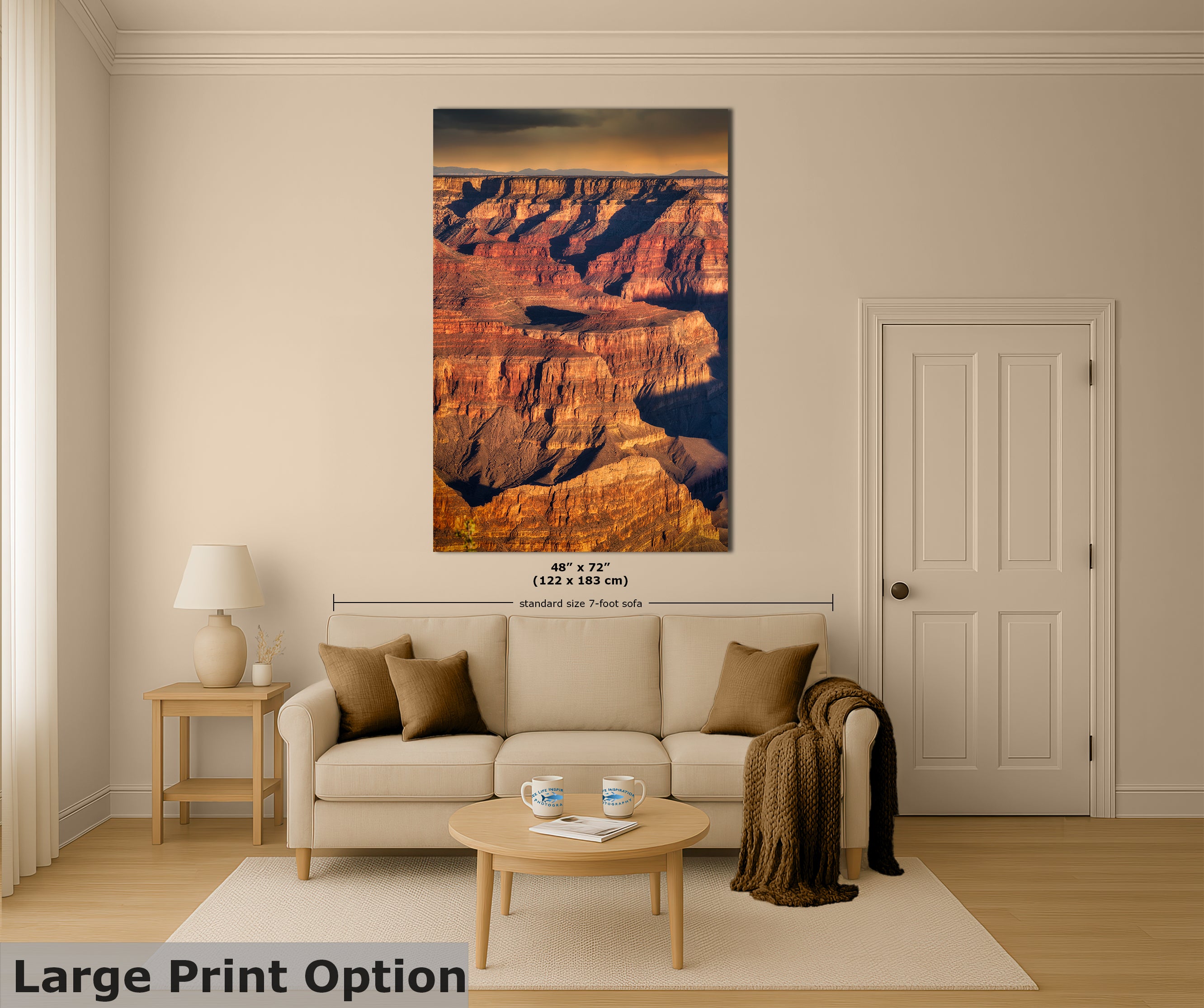 Grand Canyon National Park, Arizona Desert Picture Nature Photo, Bohemian Style Relaxation Artwork for Meditation, Apartment, Office & House Decor