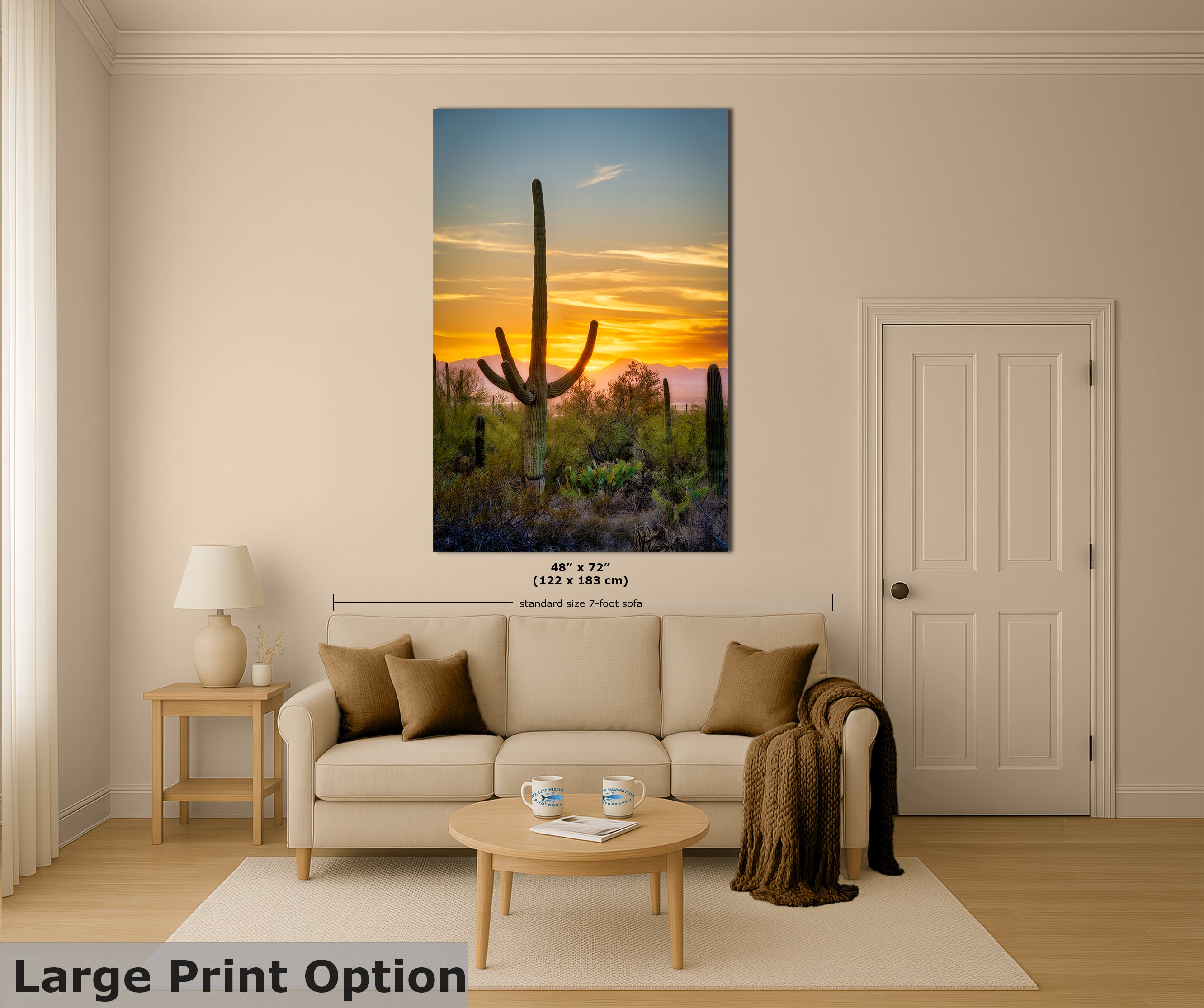 Saguaro National Park Arizona Desert Picture Nature Photo, Bohemian Style Relaxation Artwork, Southwestern Sonoran Desert House Decor