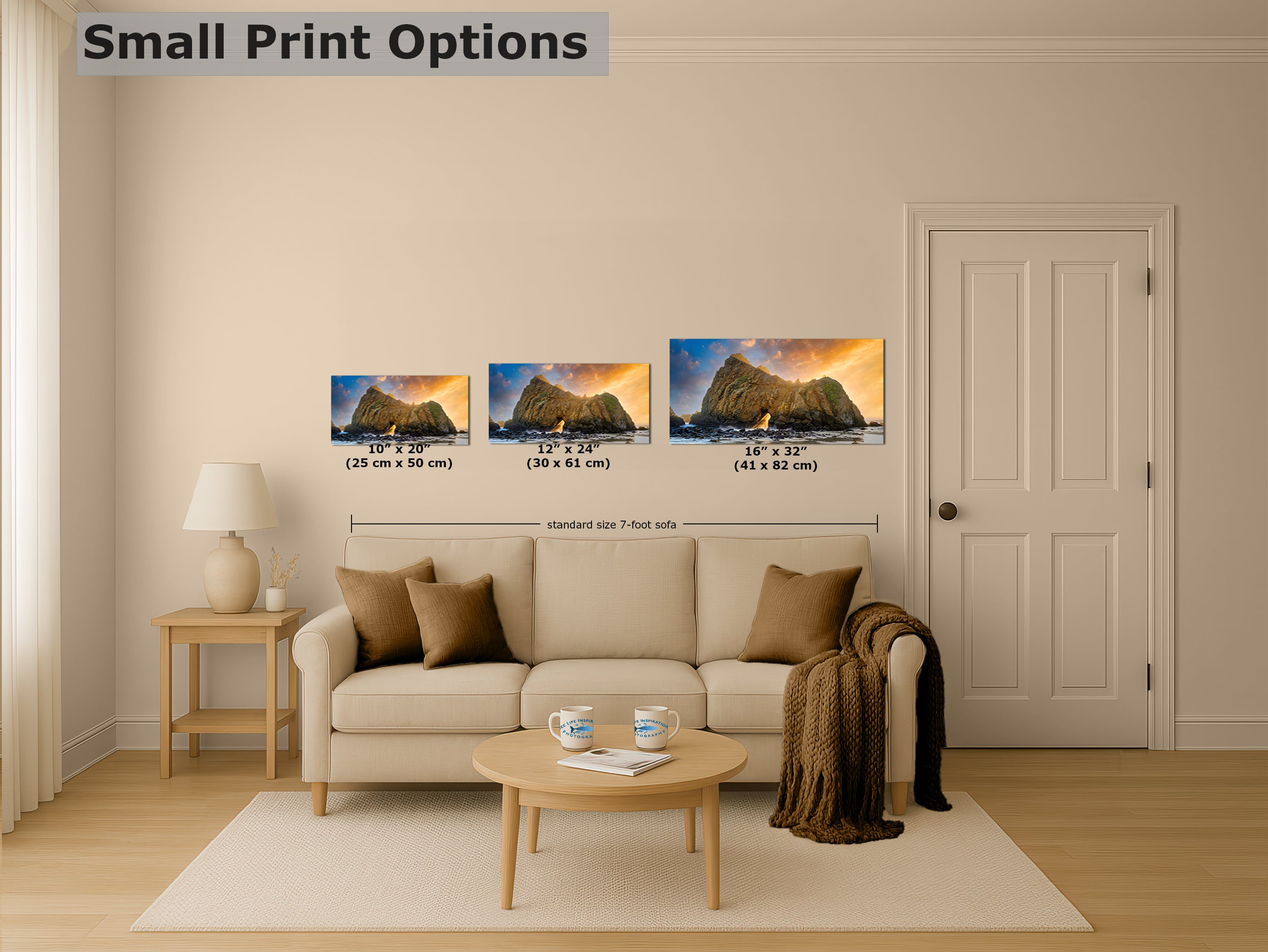 Pfeiffer Beach Big Sur California Coastline Ocean Picture Nature Photo of Keyhole Arch, Relaxation Artwork, Meditation, Office House Decor