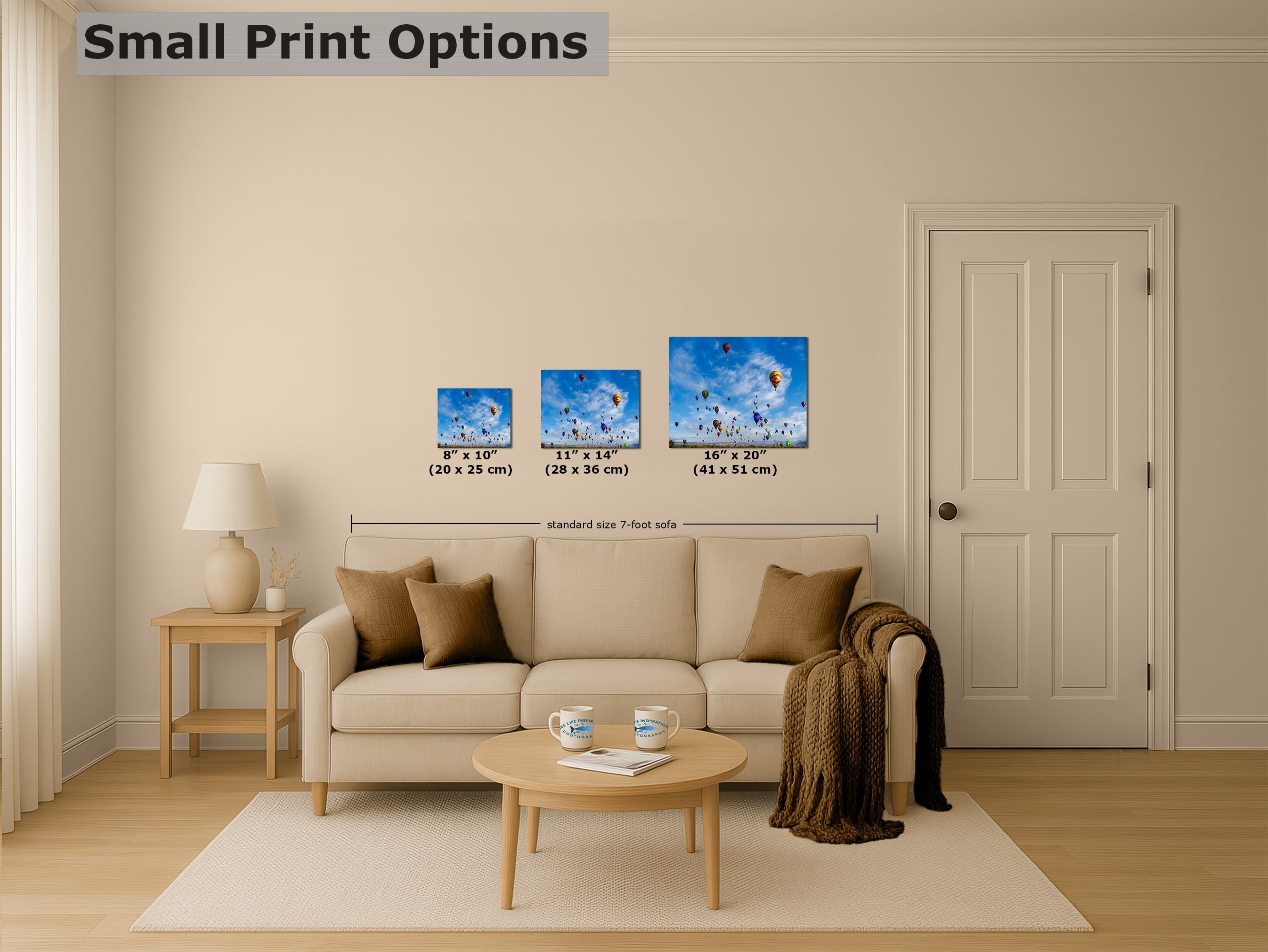 Hot Air Balloon Festival Mass Ascension | Albuquerque New Mexico Balloon Fiesta Wall Art Panorama | Office, Cubicle & House Decor