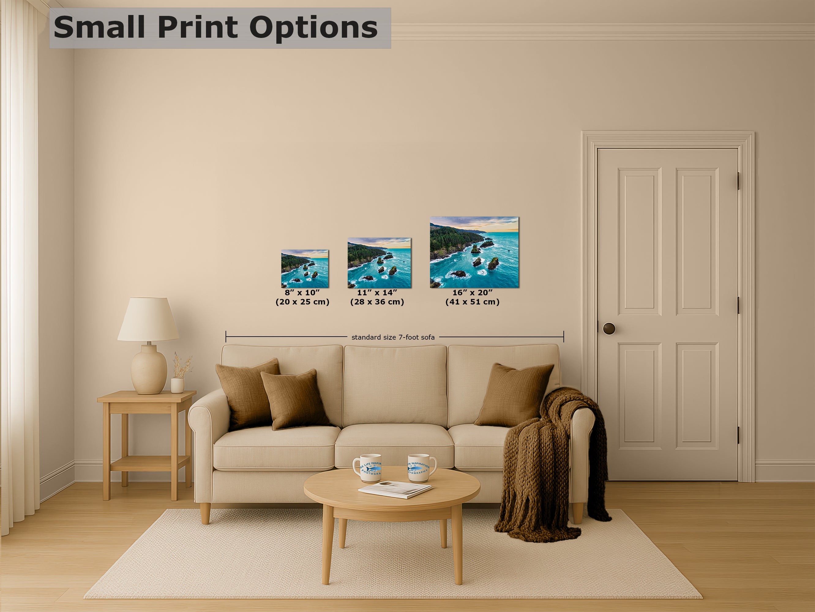 Aerial Oregon Coast Ocean Picture Sunrise, Pacific Northwest Nature Photo