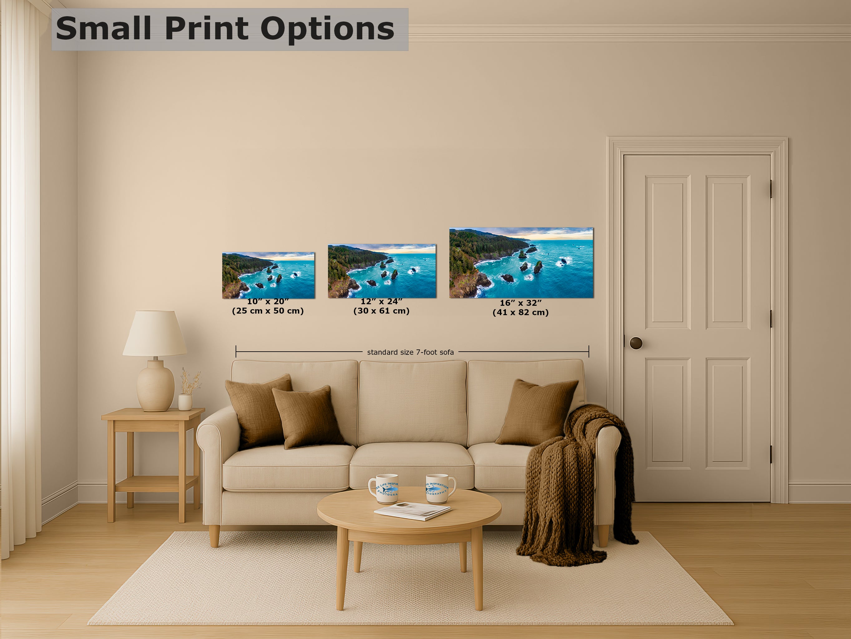 Aerial Oregon Coast Ocean Picture Panorama, Pacific Northwest Nature Photo