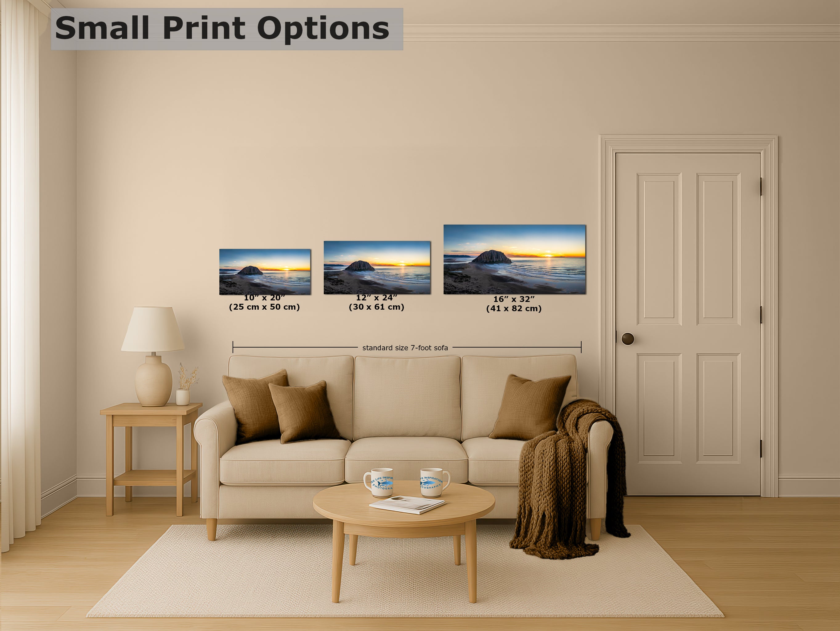 Morro Bay California Coastline Ocean Picture Nature Photo Panorama, Morro Rock Coastal Relaxation Artwork, Dorm Room, Office & House Decor