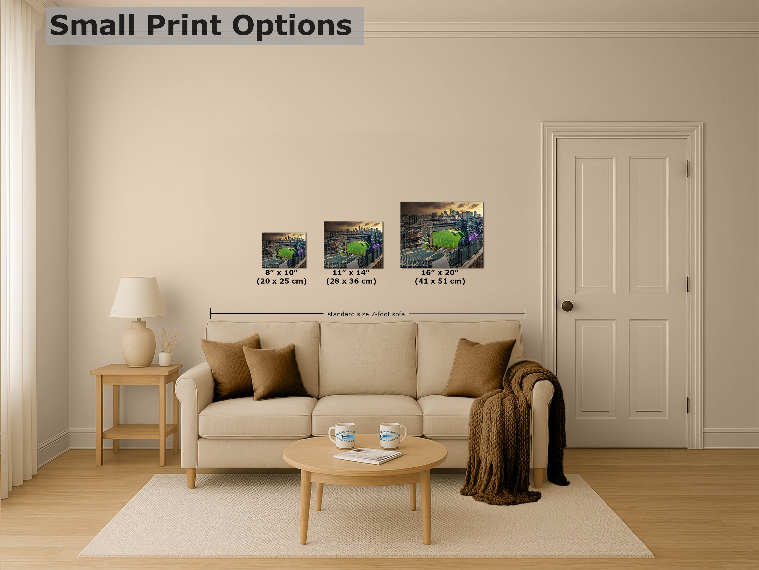 Colorado Rockies Baseball Stadium Wall Art | Coors Field Denver Colorado Skyline Print for Man Cave Decor & Sports Fans