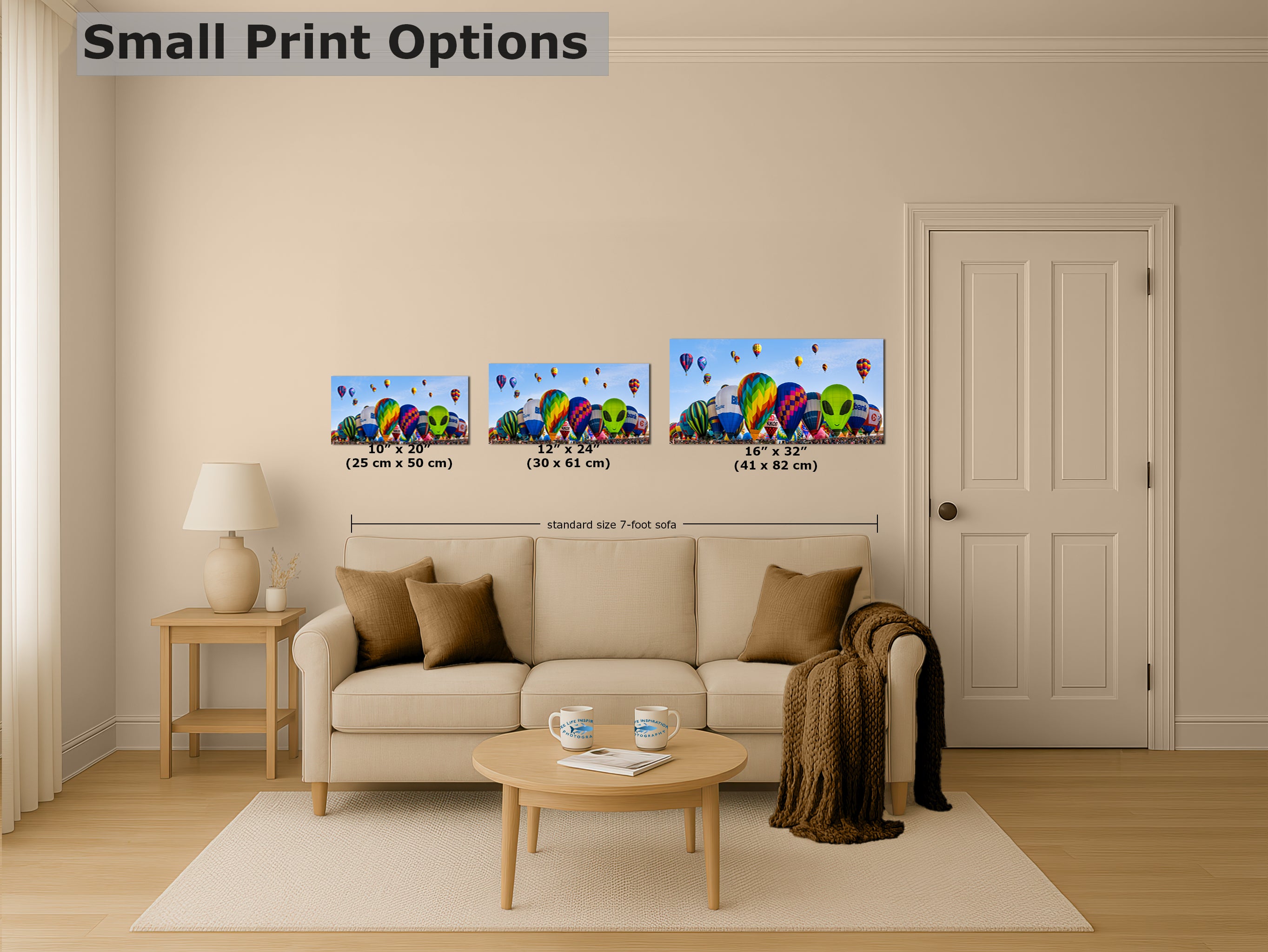 Hot Air Balloon Festival Mass Ascension Panorama Photo Lift Off | Albuquerque New Mexico Balloon Fiesta Wall Art | Office, Cubicle & House Decor
