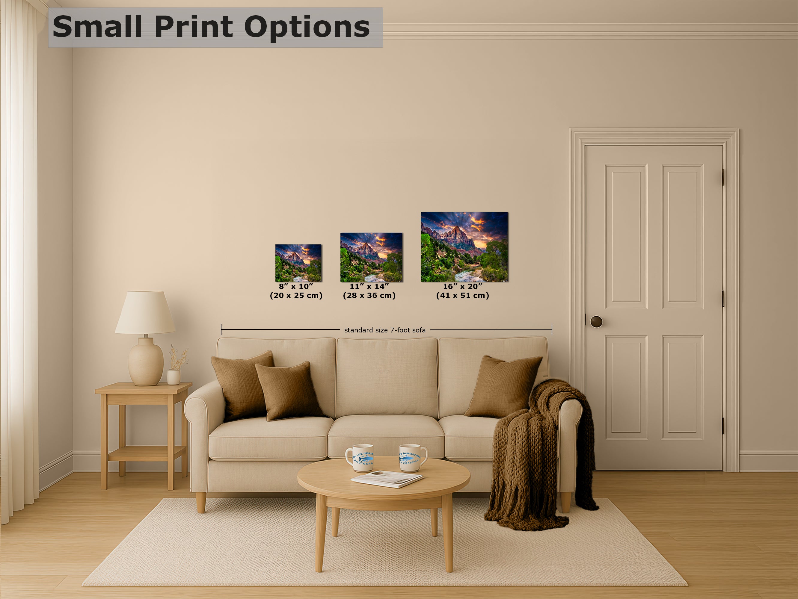 Zion National Park Art, Watchman Mountain Southwestern Desert Picture