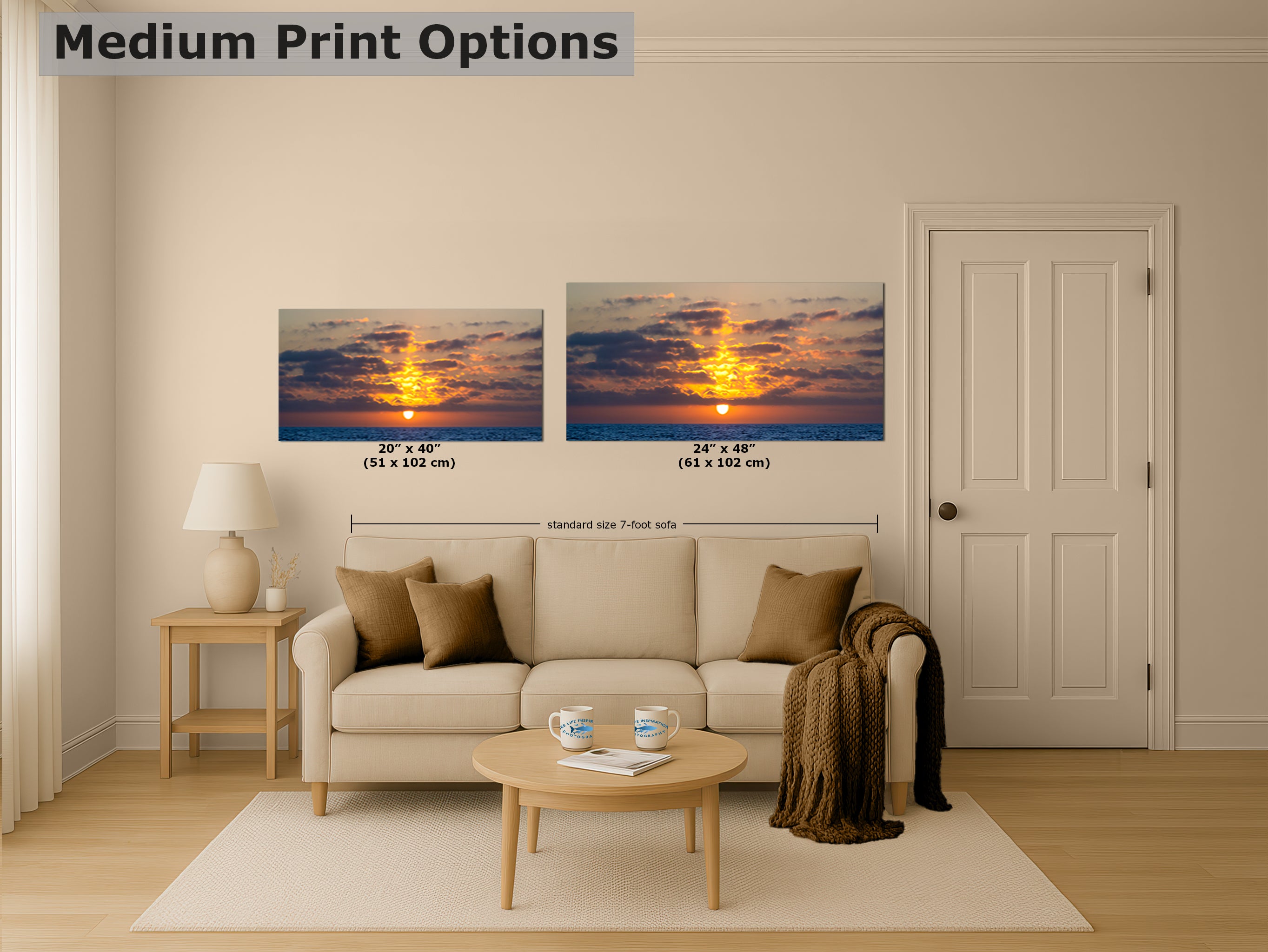 Limited Edition Fine Art Photography, Ocean Picture California Coastline Sunset Through Clouds