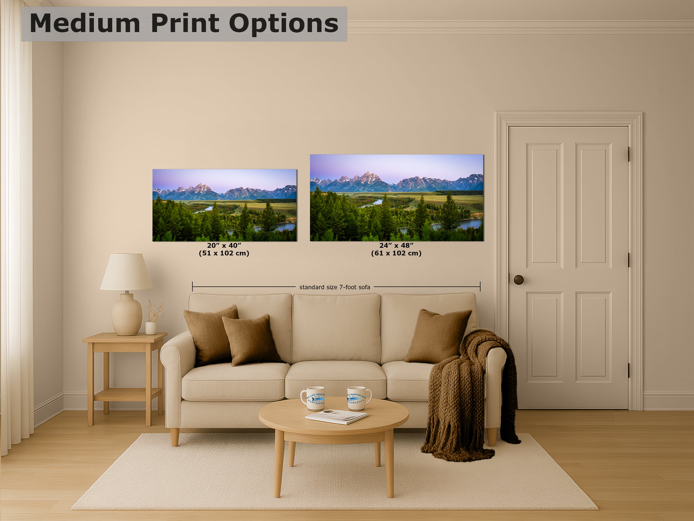 Grand Teton National Park Mountain Picture Panorama Nature Photo, Rustic Wall Art, Jackson Hole Scenery, Bohemian Decor