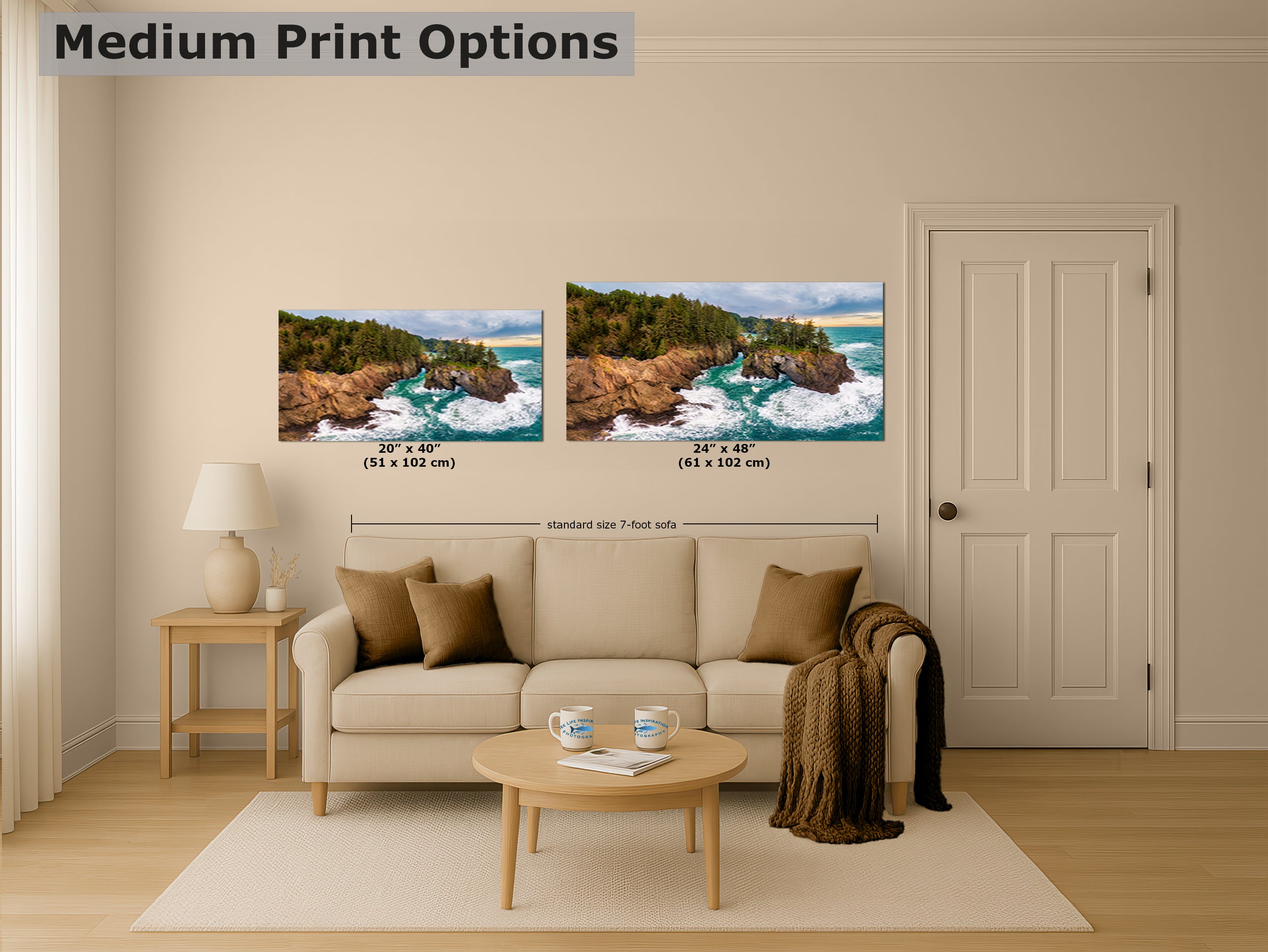 Oregon Coast Ocean Picture - Breathtaking Pacific Northwest Nature Photo for Relaxation, Meditation and Stylish Decor