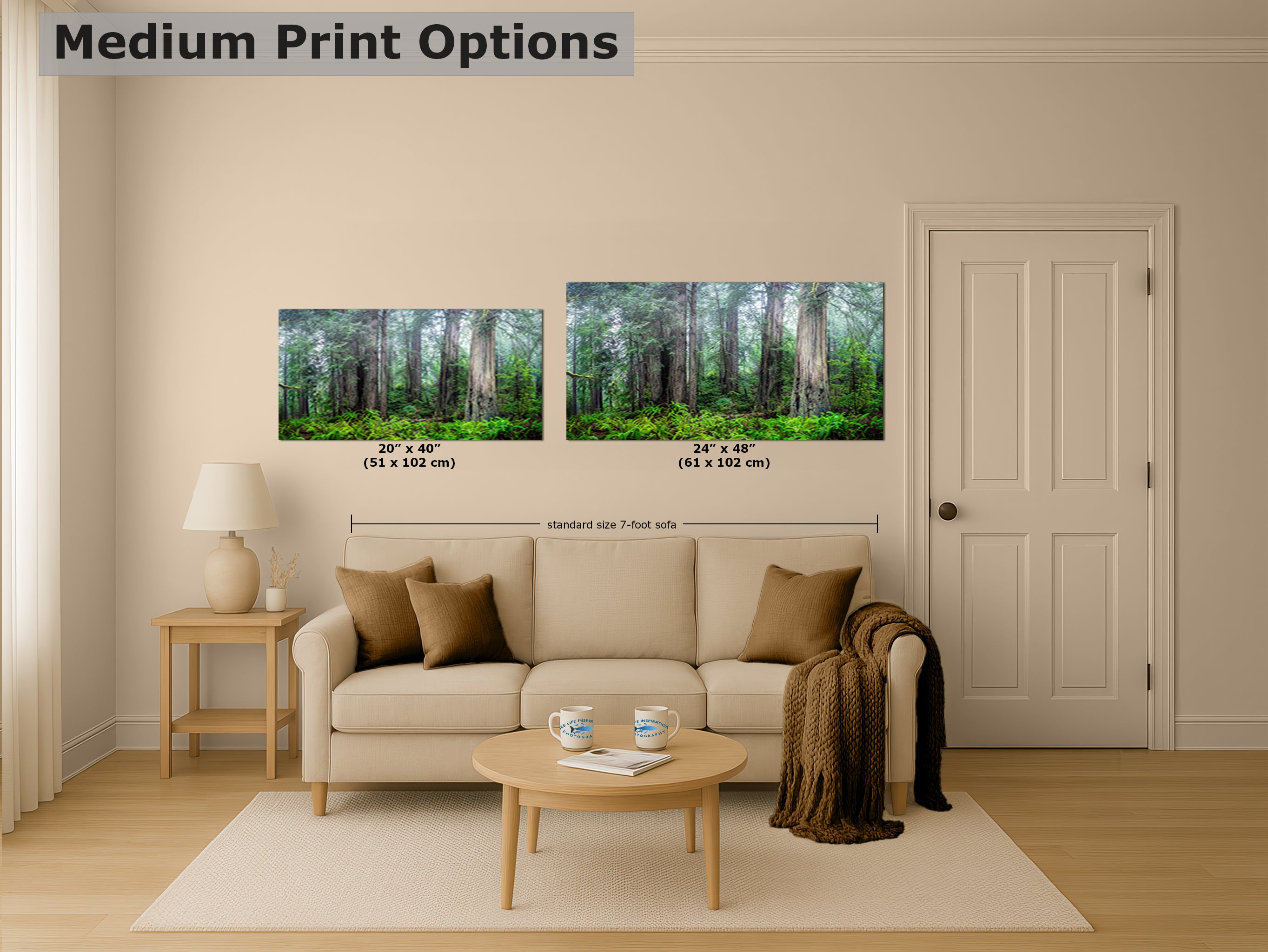 Redwood Trees Forest Picture Nature Photo, Forest Bathing in Misty California Redwoods Wall Art, for Relaxation in the Home and Office