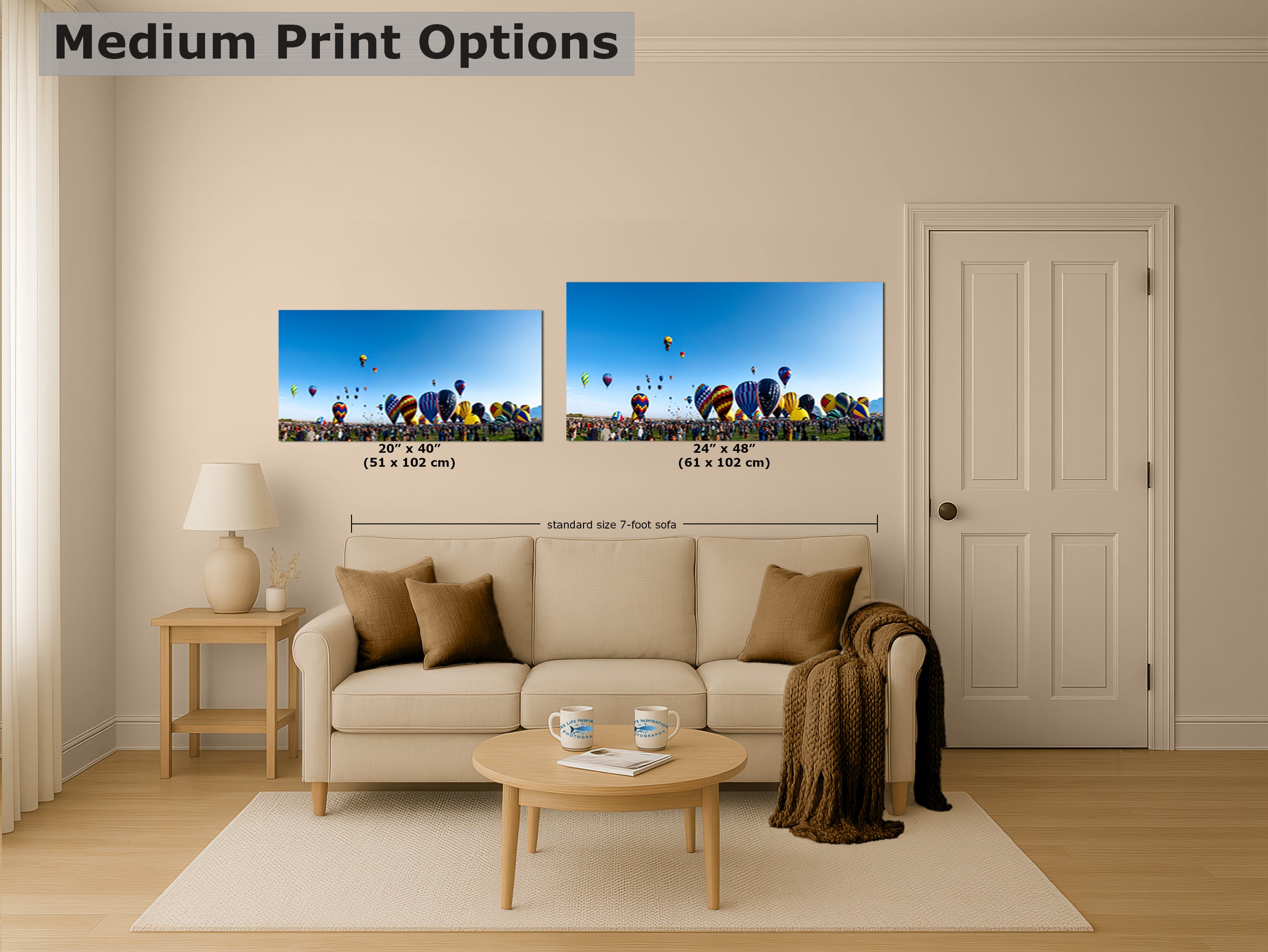 Hot Air Balloon Festival Mass Ascension Panorama Photo | Albuquerque New Mexico Balloon Fiesta Wall Art | Office, Cubicle & House Decor