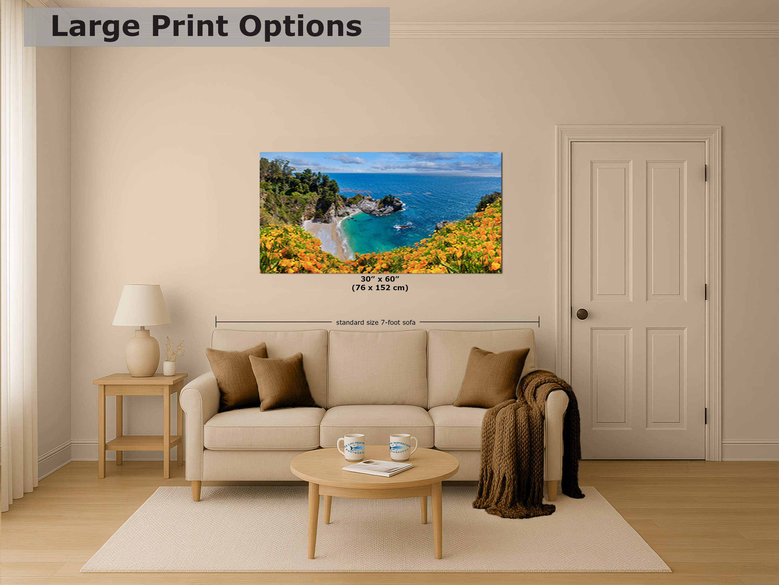 McWay Falls Wall Art Ocean Picture, Big Sur California Coastline Nature Photo