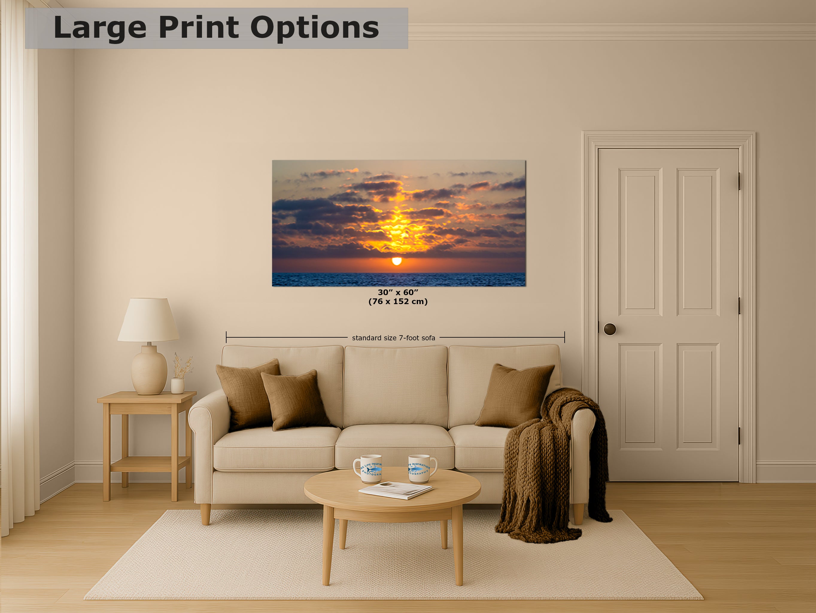 Limited Edition Fine Art Photography, Ocean Picture California Coastline Sunset Through Clouds