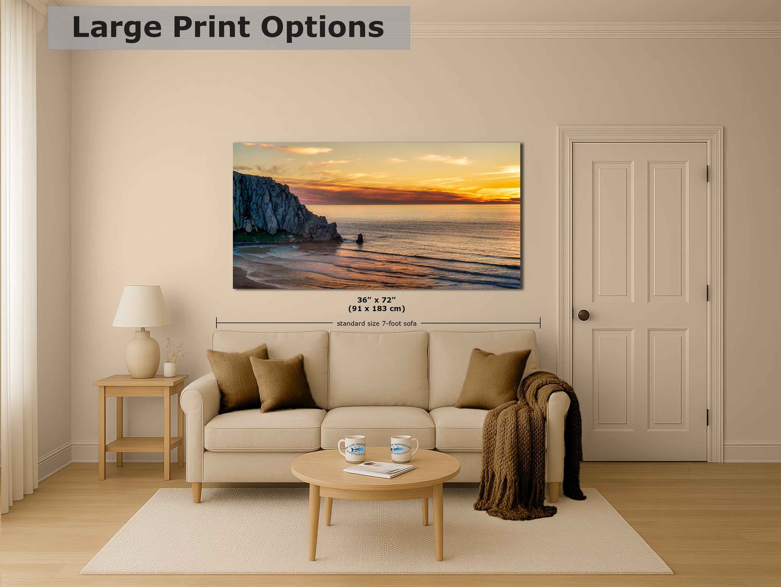 Morro Bay California Coastline Ocean Picture Nature Photo, Morro Rock Aerial Sunset Coastal Relaxation Artwork, Dorm Room, Office & House Decor