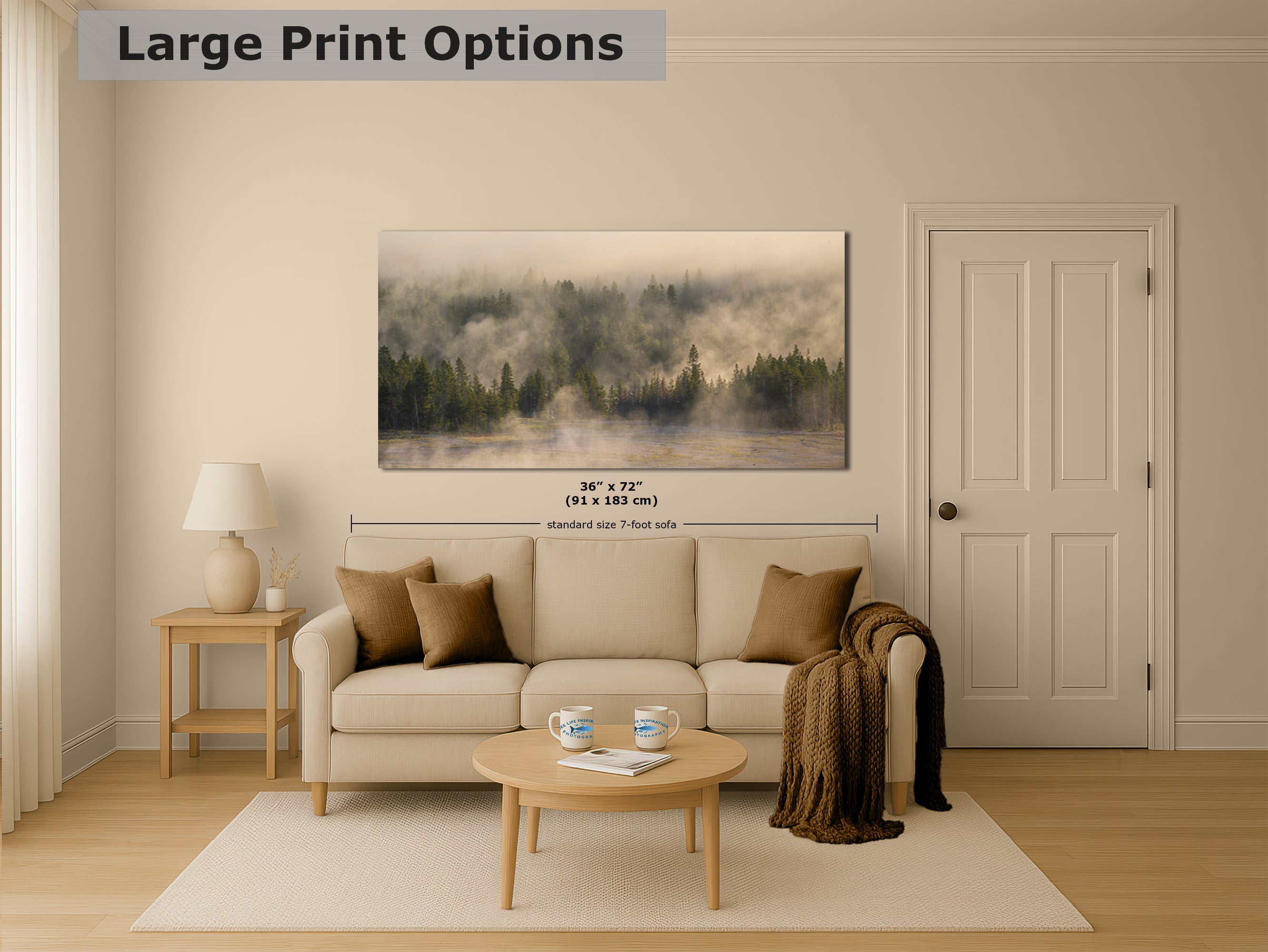 Foggy Forest Picture Forest Bathing Nature Photo, Yellowstone Misty Trees Wall Art, Cabin Decor, Canvas, Paper, Metal Prints