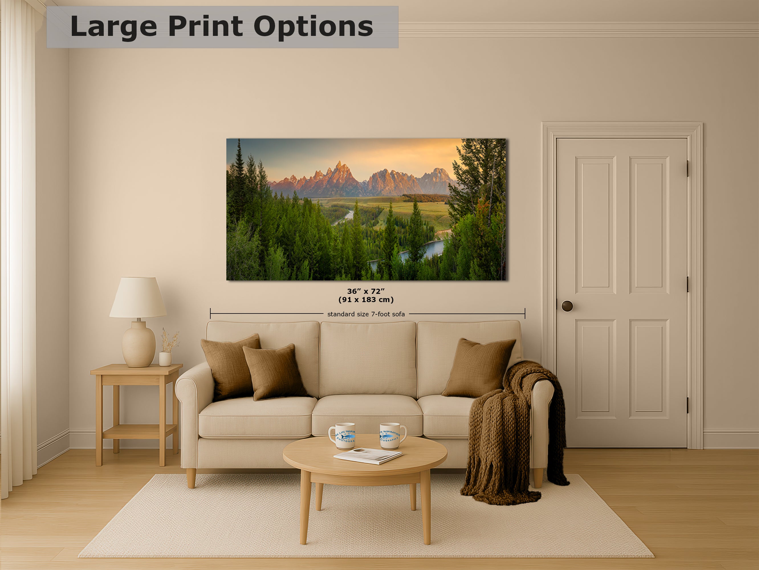 Grand Teton National Park Wyoming Mountain Picture Panorama Nature Photo, Rustic Wall Art, Jackson Hole Scenery, Bohemian Decor