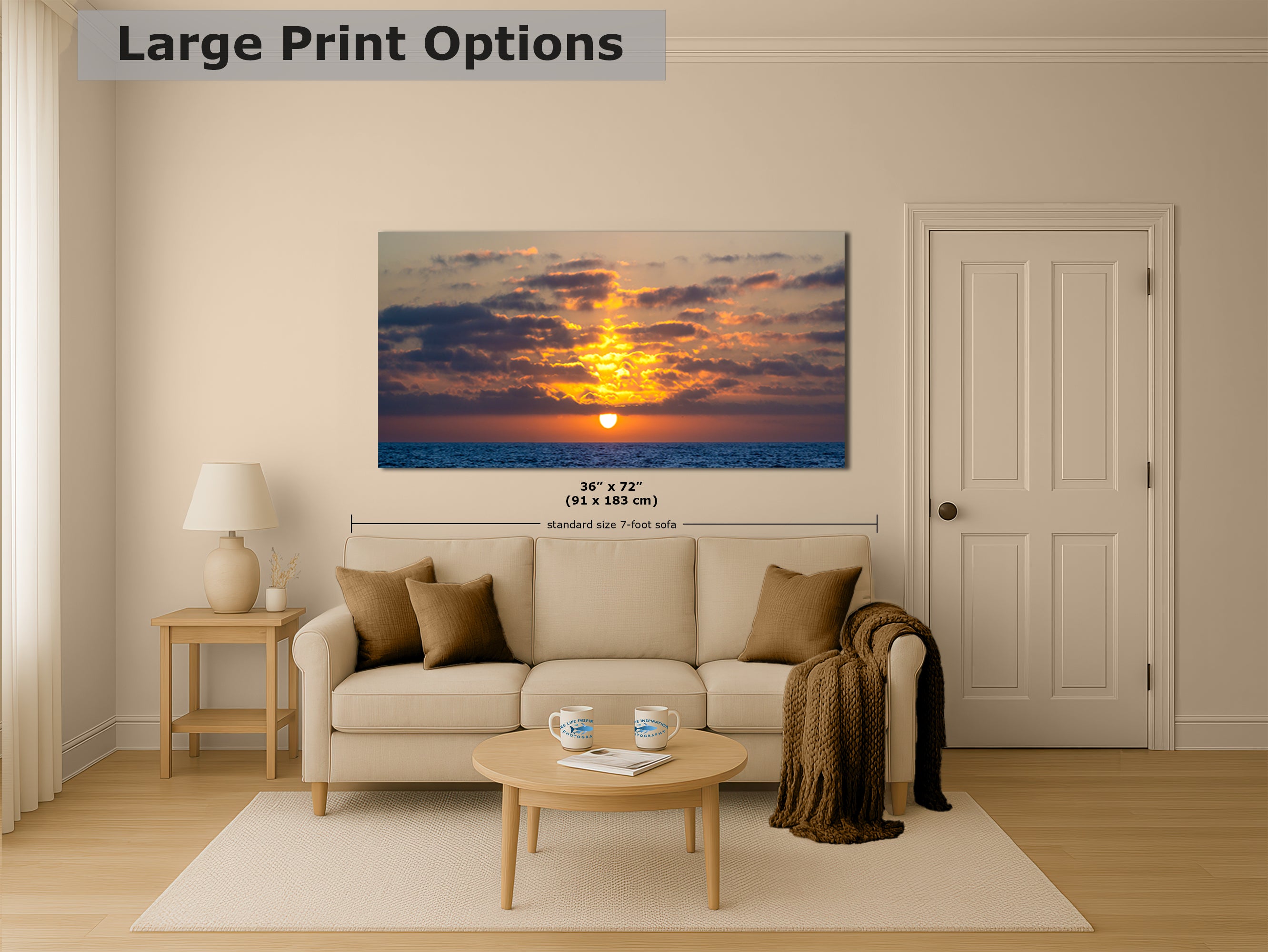 Limited Edition Fine Art Photography, Ocean Picture California Coastline Sunset Through Clouds