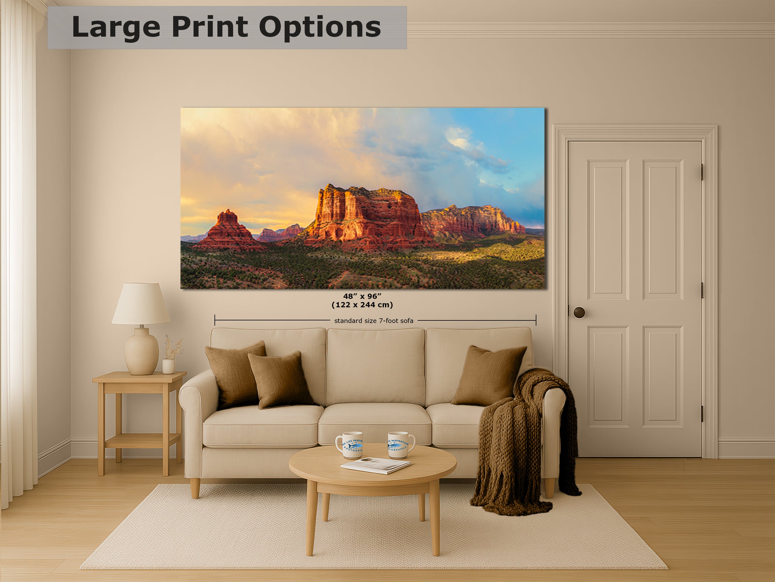 Courthouse Butte & Bell Rock Sedona Arizona Desert Picture, Southwestern Wall Art, Red Rock Scenic Nature Photo, House Decor Gift