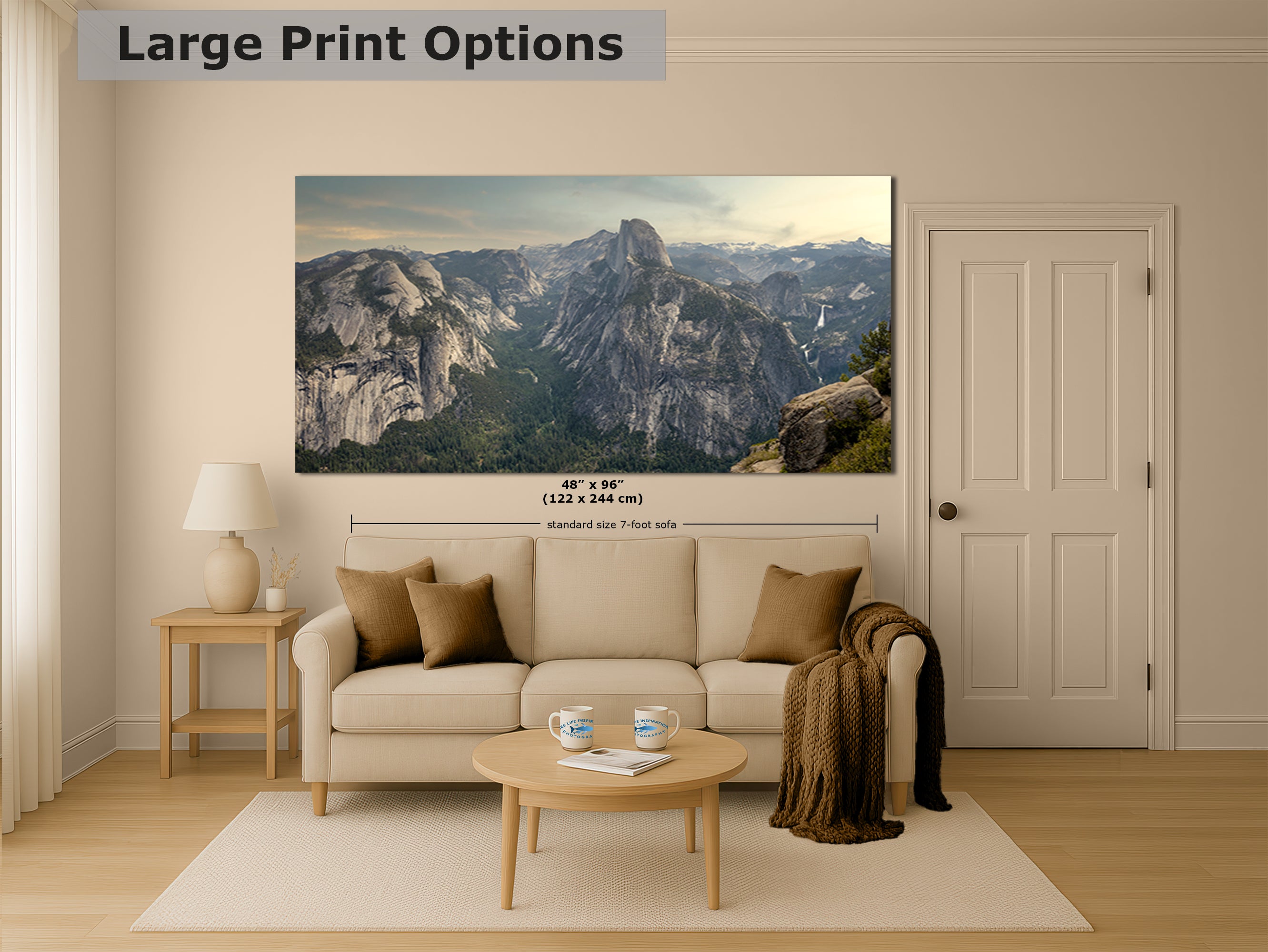 Glacier Point Yosemite National Park Nature Photo Relaxation Artwork of Half Dome for Meditation, Office, and House Decor