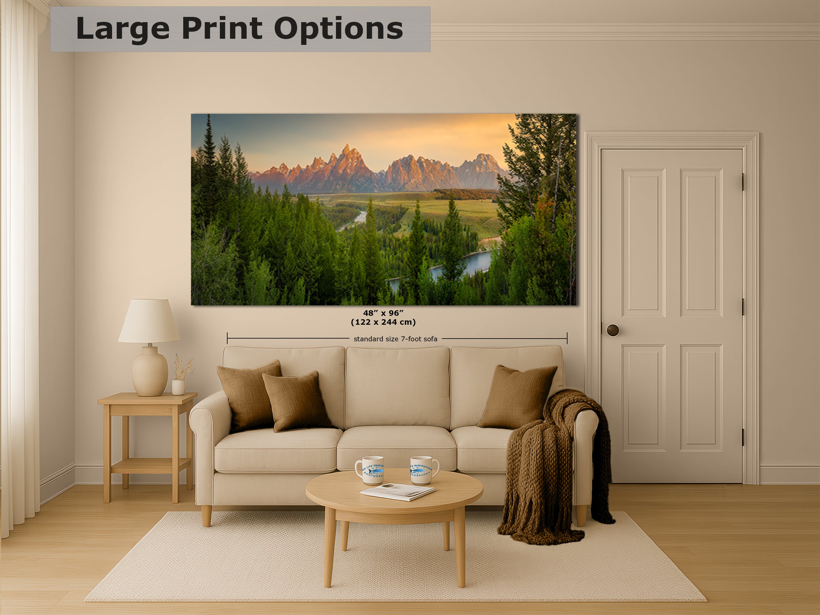 Grand Teton National Park Wyoming Mountain Picture Panorama Nature Photo, Rustic Wall Art, Jackson Hole Scenery, Bohemian Decor