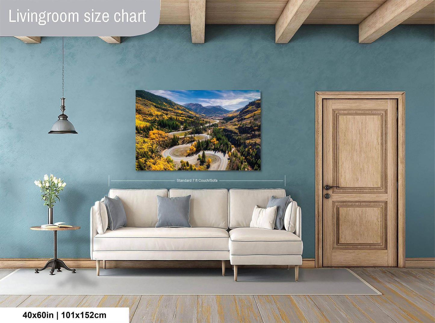 Colorado San Juan Mountain Picture, Fall Colors Aspen Trees Forest, Million Dollar Highway Nature Photo for Relaxation Artwork, Meditation and House Decor