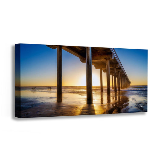 Southern California Coastline Ocean Picture Nature Photo, Relaxation Artwork, La Jolla Scripps Pier Wall Art, Coastal Sunset Decor,