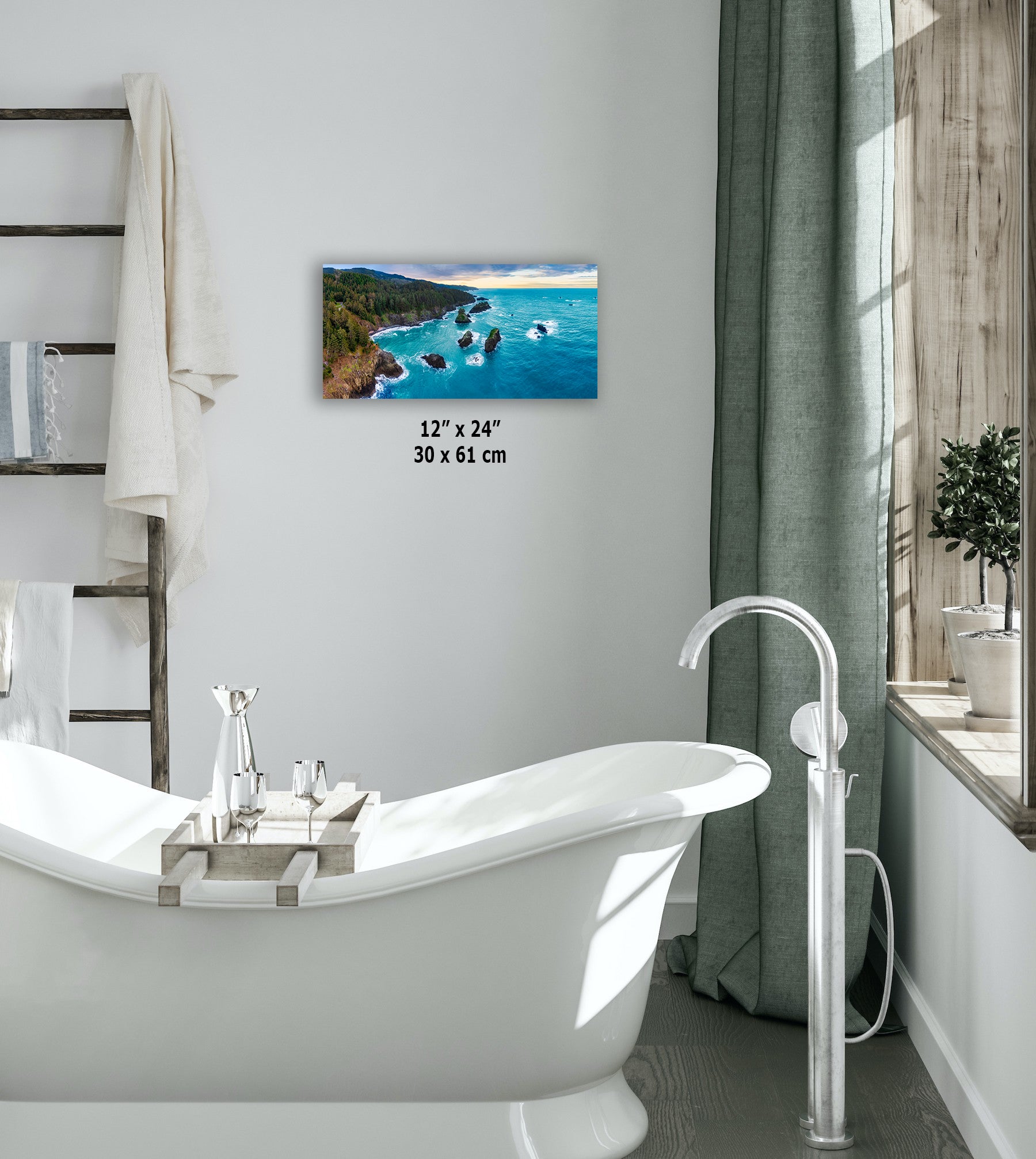 Aerial Oregon Coast Ocean Picture Panorama, Pacific Northwest Nature Photo