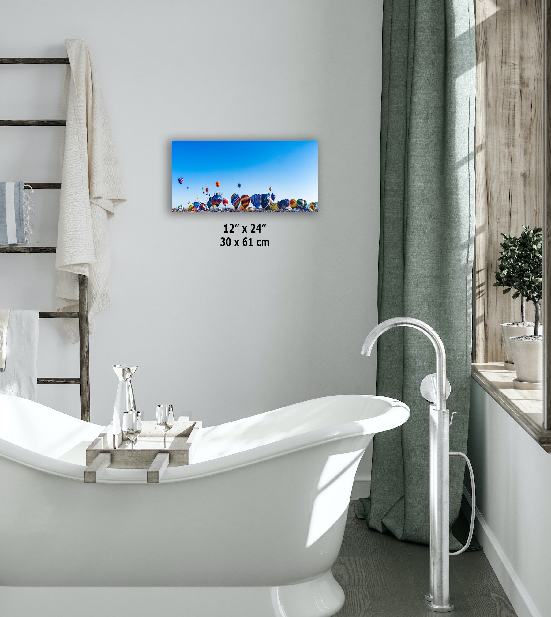 Hot Air Balloon Festival Mass Ascension Panorama Photo, Albuquerque New Mexico Balloon Fiesta Wall Art, Office, Cubicle & House Decor