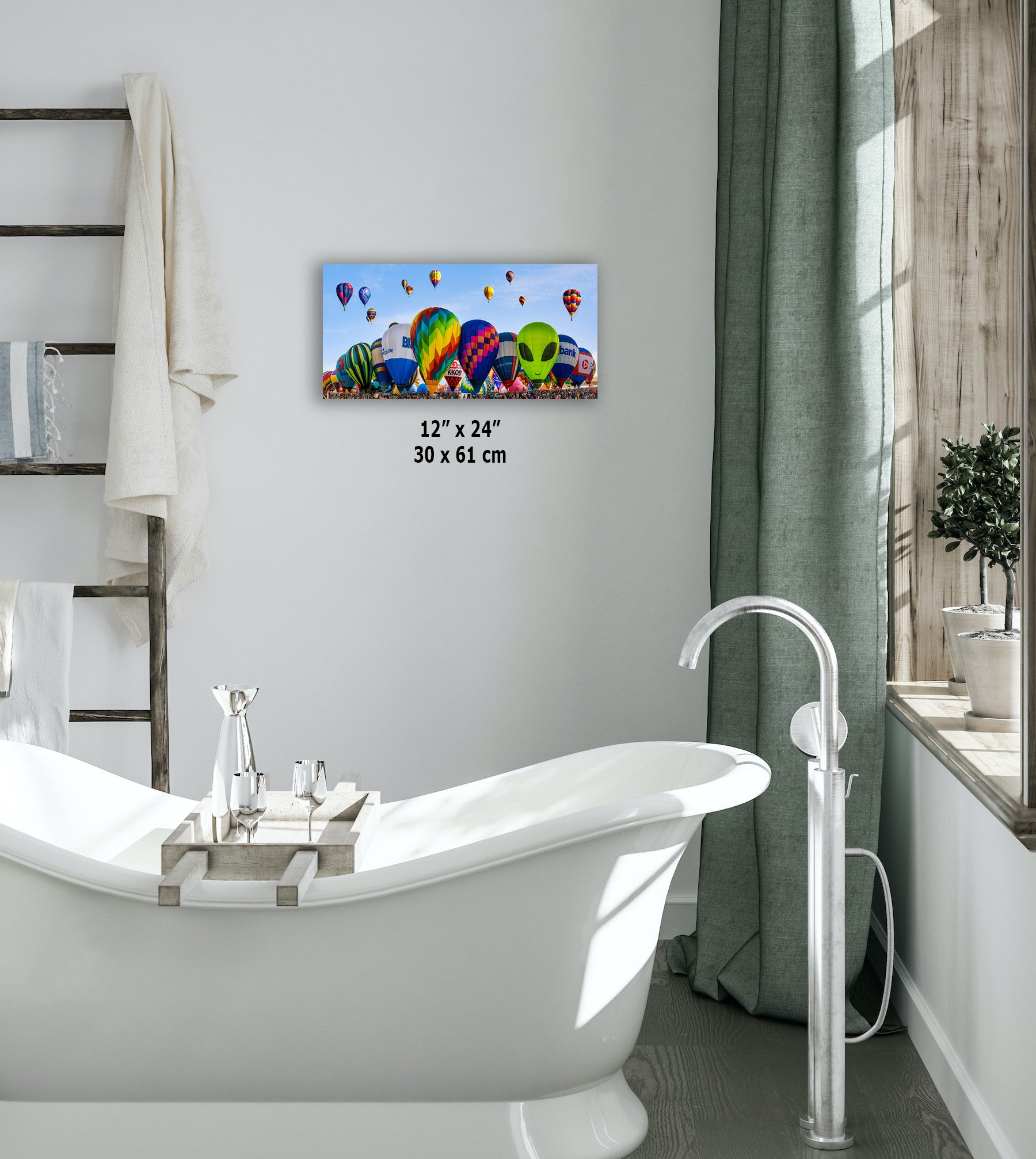 Hot Air Balloon Festival Mass Ascension Panorama Photo Lift Off | Albuquerque New Mexico Balloon Fiesta Wall Art | Office, Cubicle & House Decor