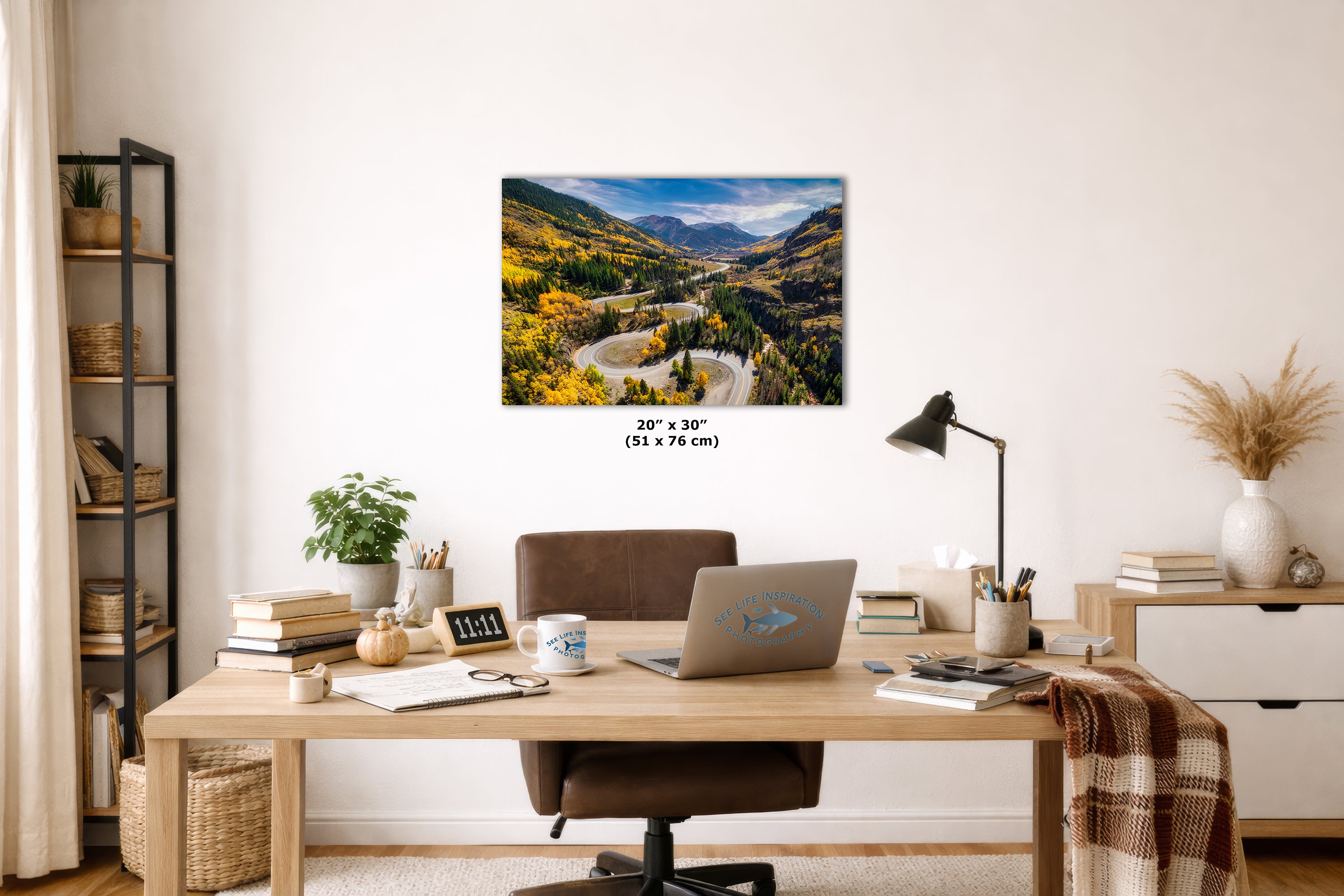 Colorado San Juan Mountain Picture, Fall Colors Aspen Trees Forest, Million Dollar Highway Nature Photo for Relaxation Artwork, Meditation and House Decor