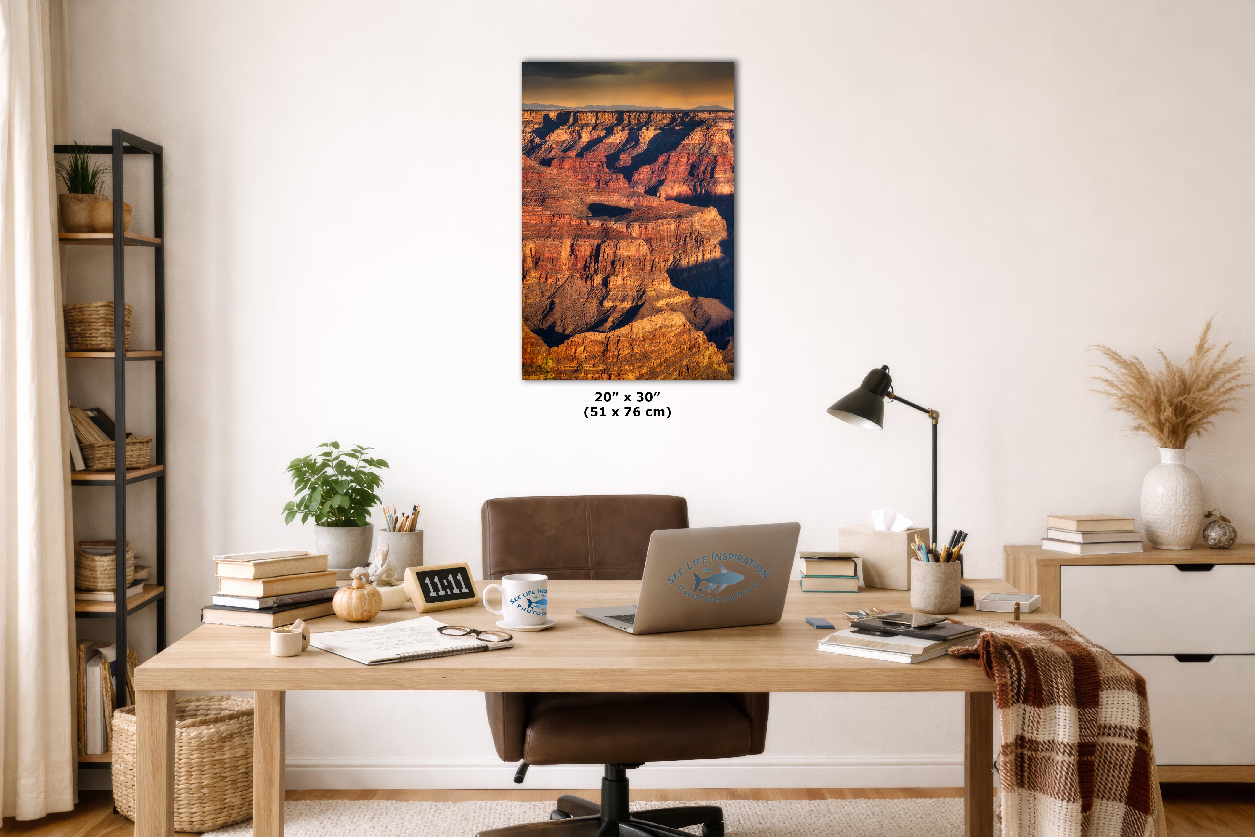 Grand Canyon National Park, Arizona Desert Picture Nature Photo, Bohemian Style Relaxation Artwork for Meditation, Apartment, Office & House Decor
