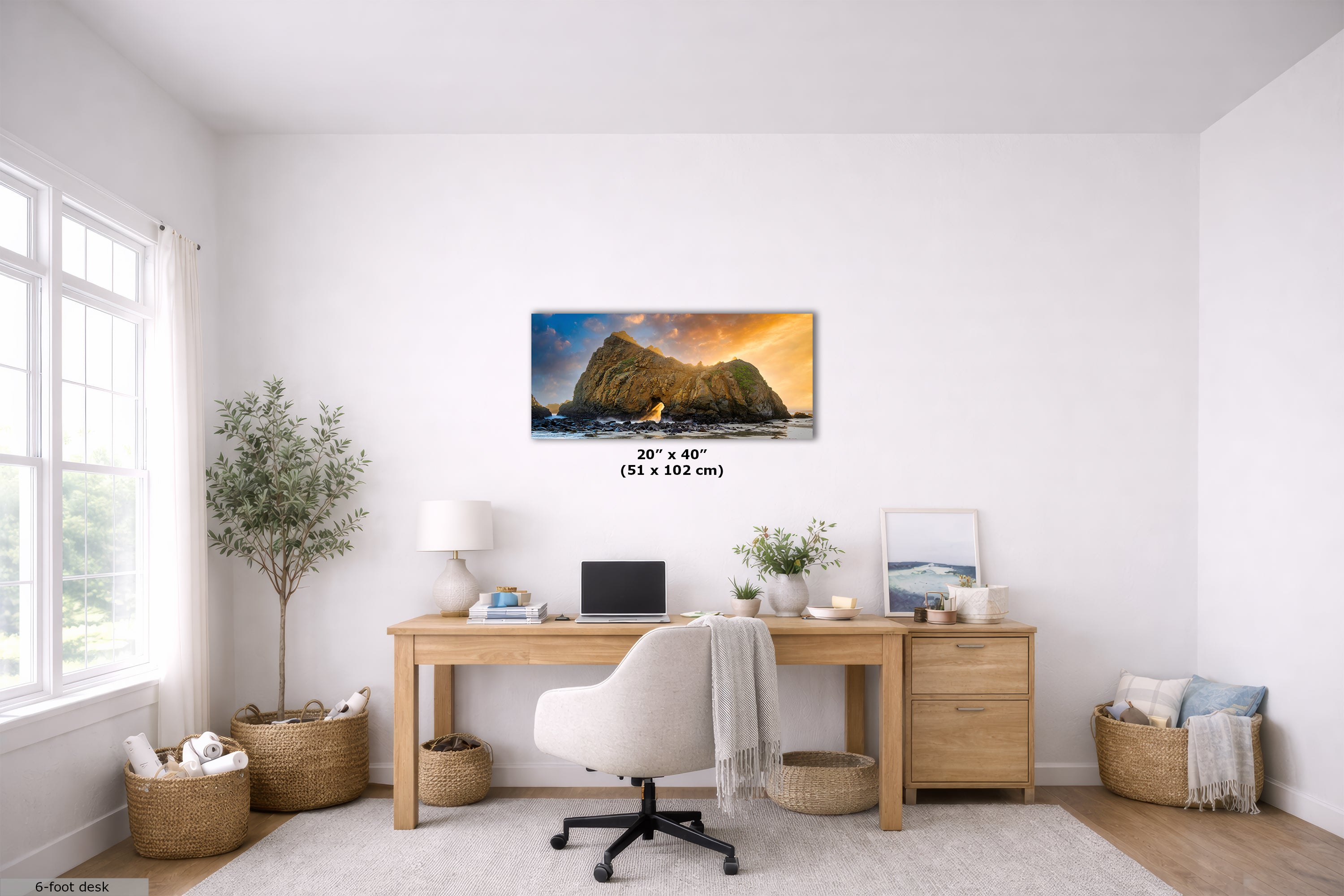 Limited Edition Fine Art Photography, Ocean Picture of Keyhole Arch California Coastline Sunset