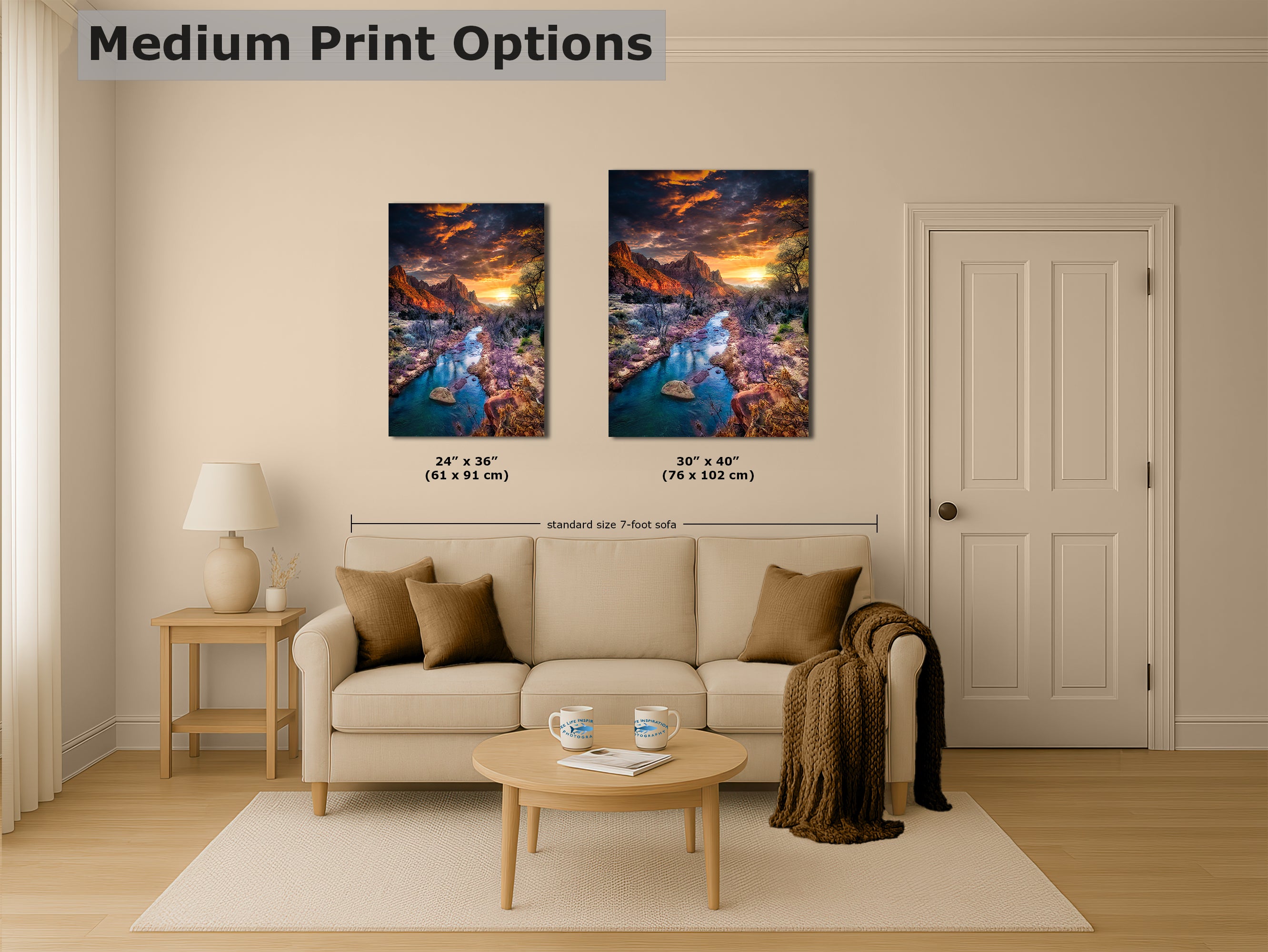 Zion National Park, Watchman, Southern Utah Desert Picture, Southwestern Wall Art, Relaxation Artwork Nature Photo for House Decor