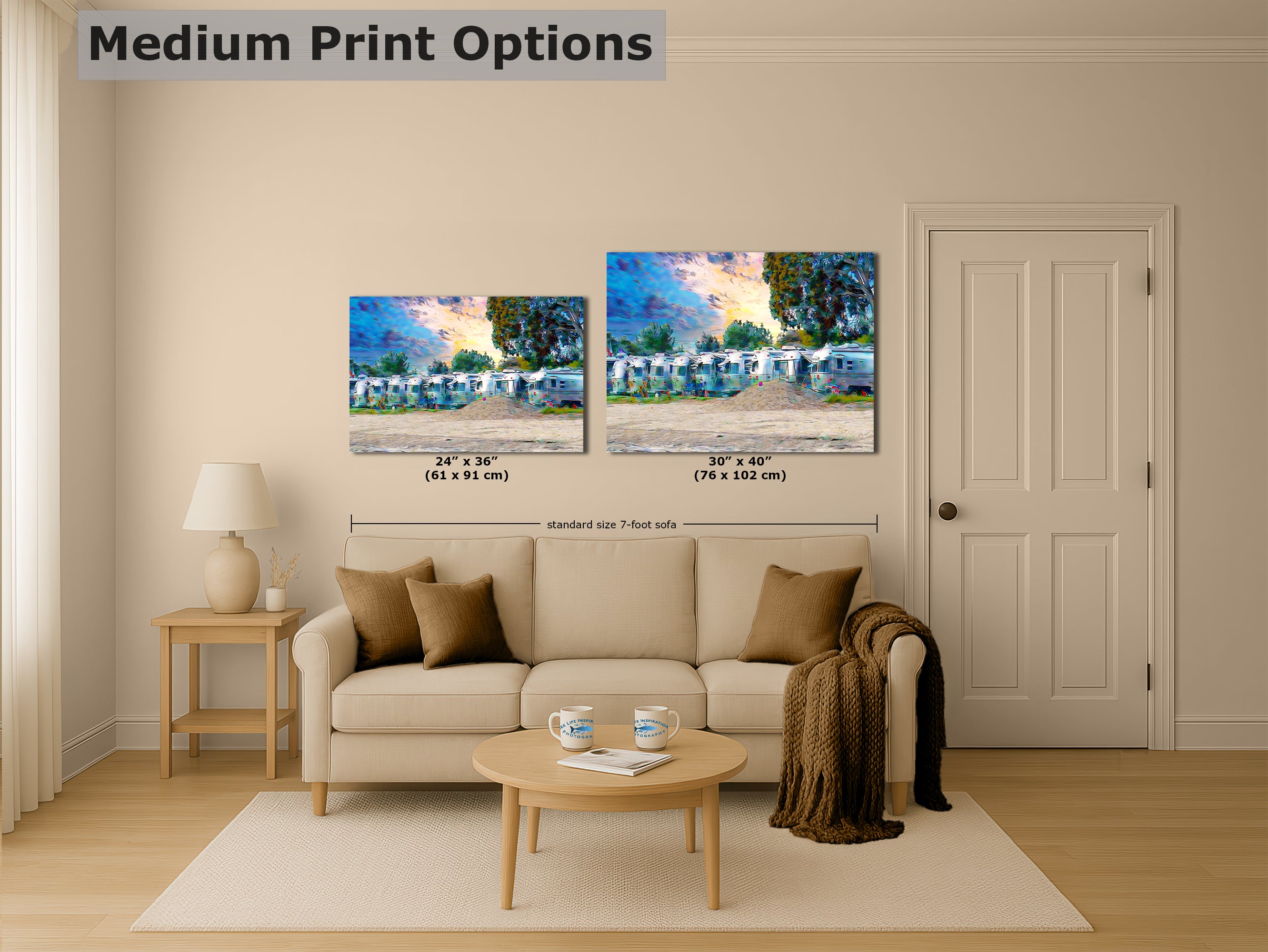 Airstream Trailer Beach Art Camping Decoration