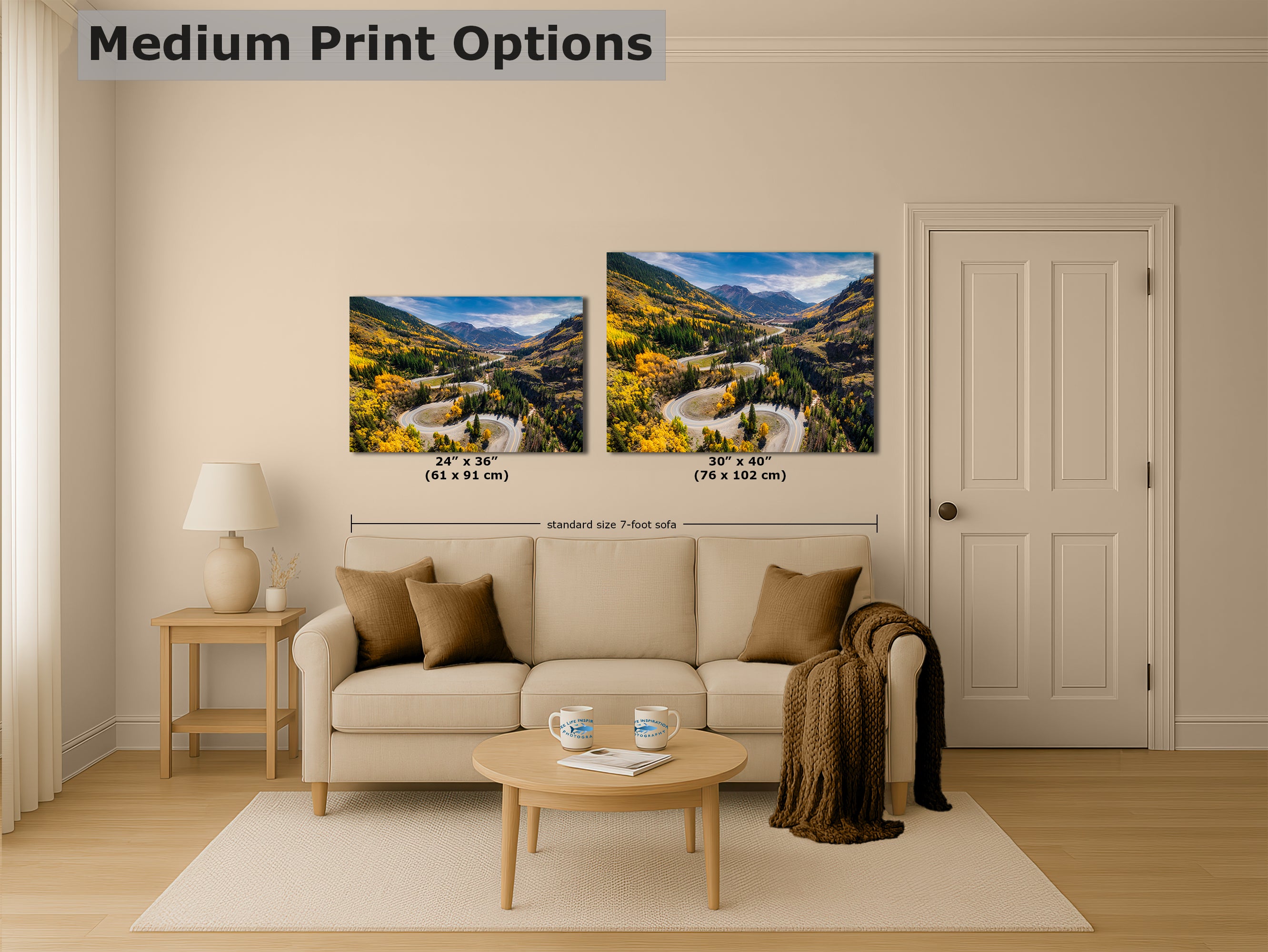 Colorado San Juan Mountain Picture, Fall Colors Aspen Trees Forest, Million Dollar Highway Nature Photo for Relaxation Artwork, Meditation and House Decor