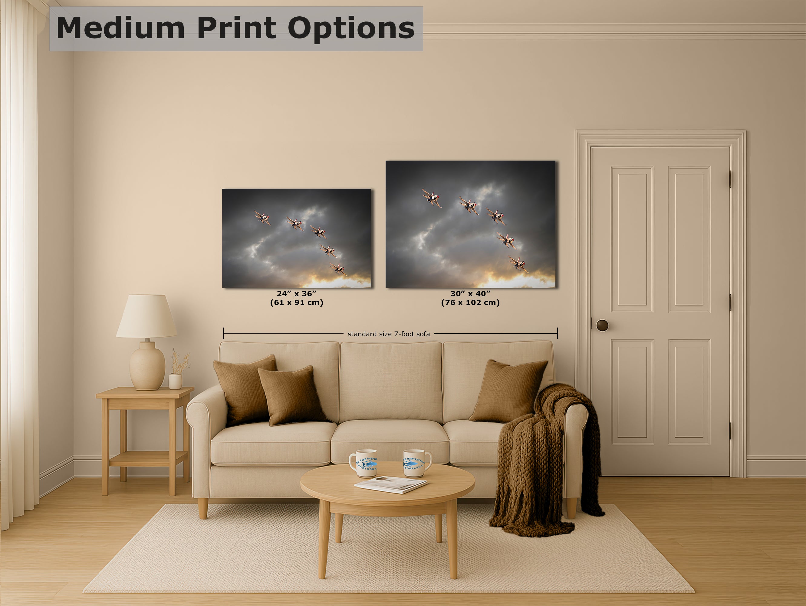 US Airforce Thunderbirds F-16 Fighting Falcon Aviation Artwork | Military Aviation Decor for Home & Office Display