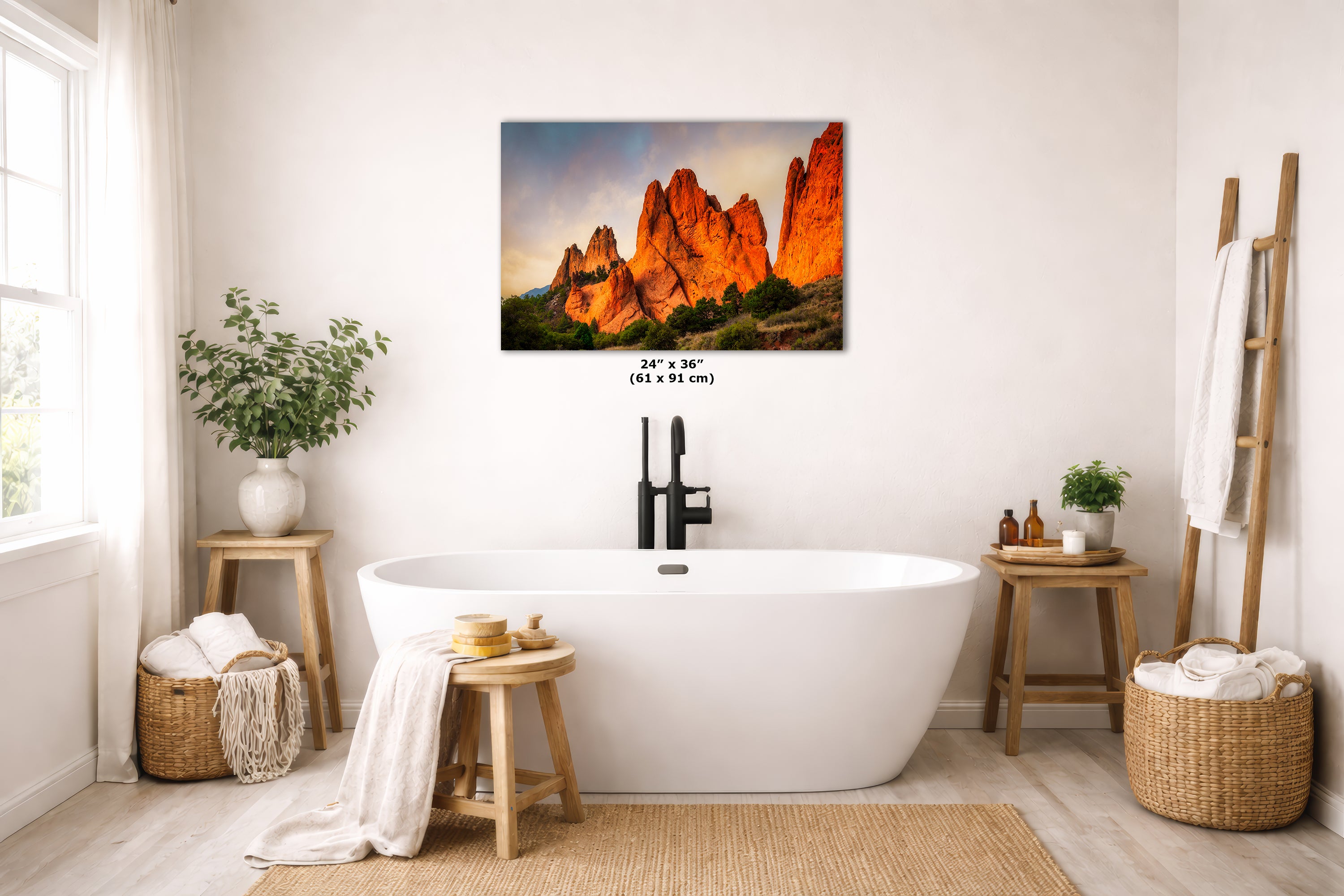Garden of the Gods Colorado Mountain Picture, Vibrant Rocky Mountain Nature Photo for Meditation Relaxation and Bohemian Decor