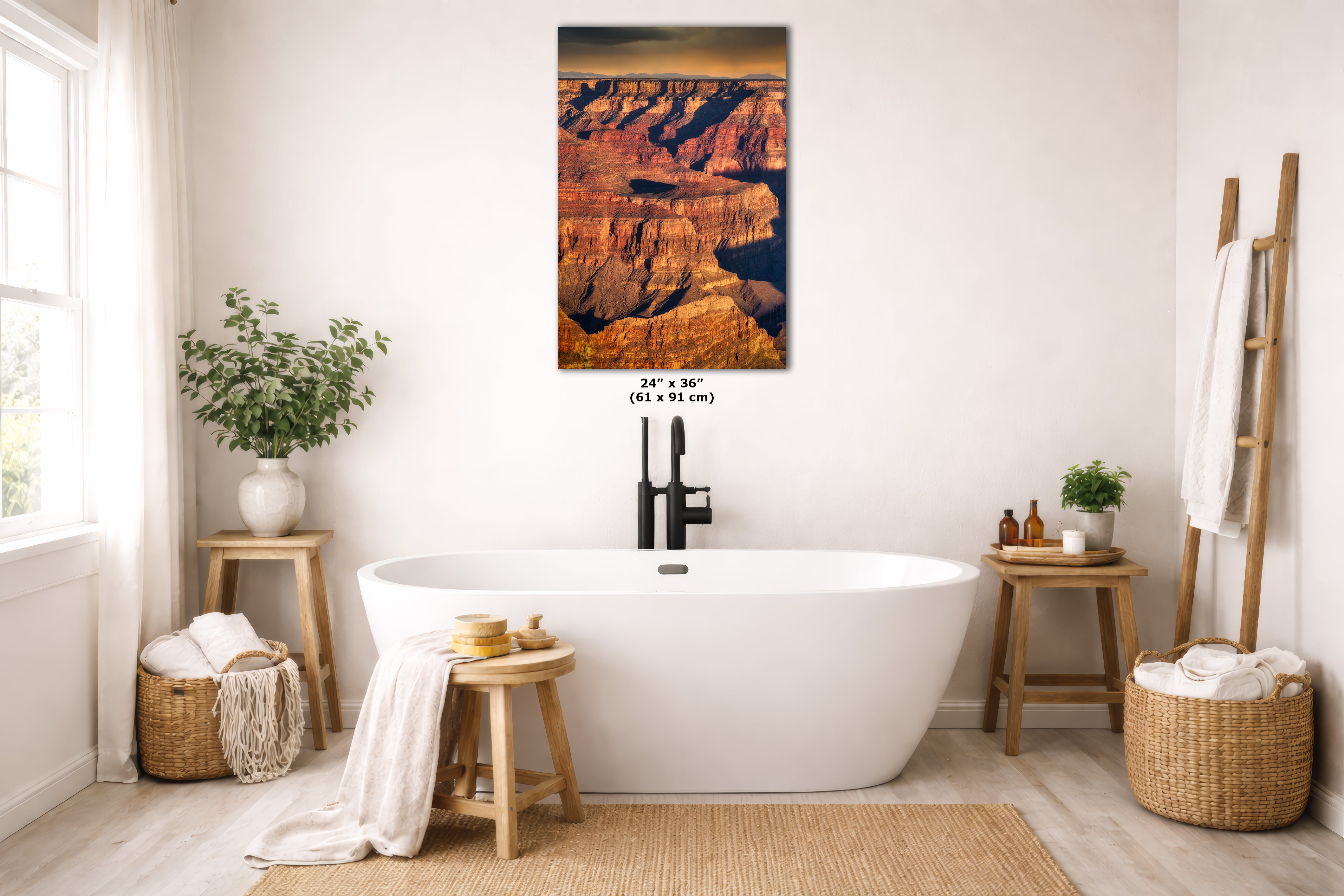 Grand Canyon National Park, Arizona Desert Picture Nature Photo, Bohemian Style Relaxation Artwork for Meditation, Apartment, Office & House Decor