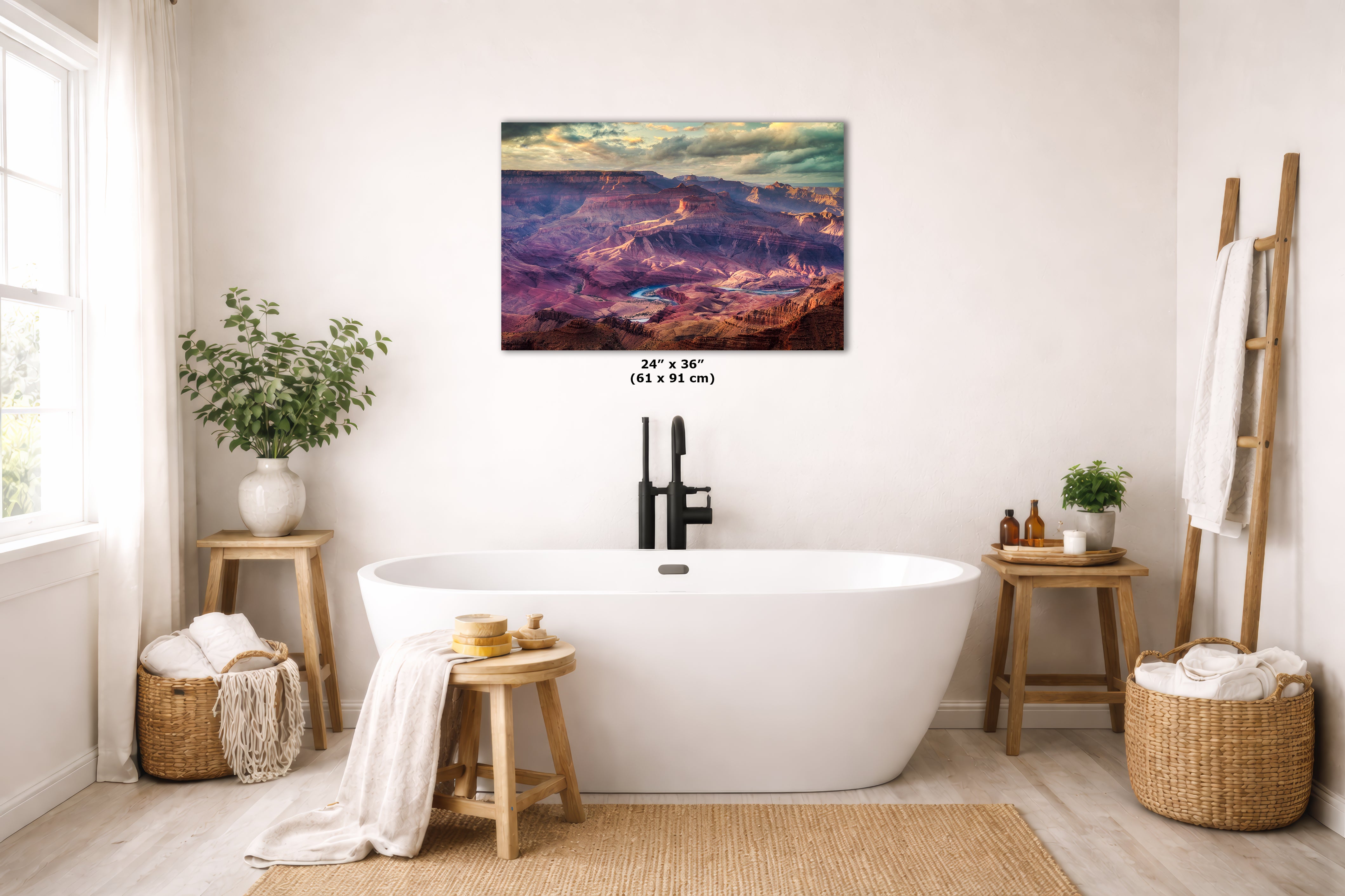 Grand Canyon National Park, Red Rock Arizona Desert Picture Nature Photo, Bohemian Style Relaxation Artwork for Meditation, Apartment, Office & House Decor