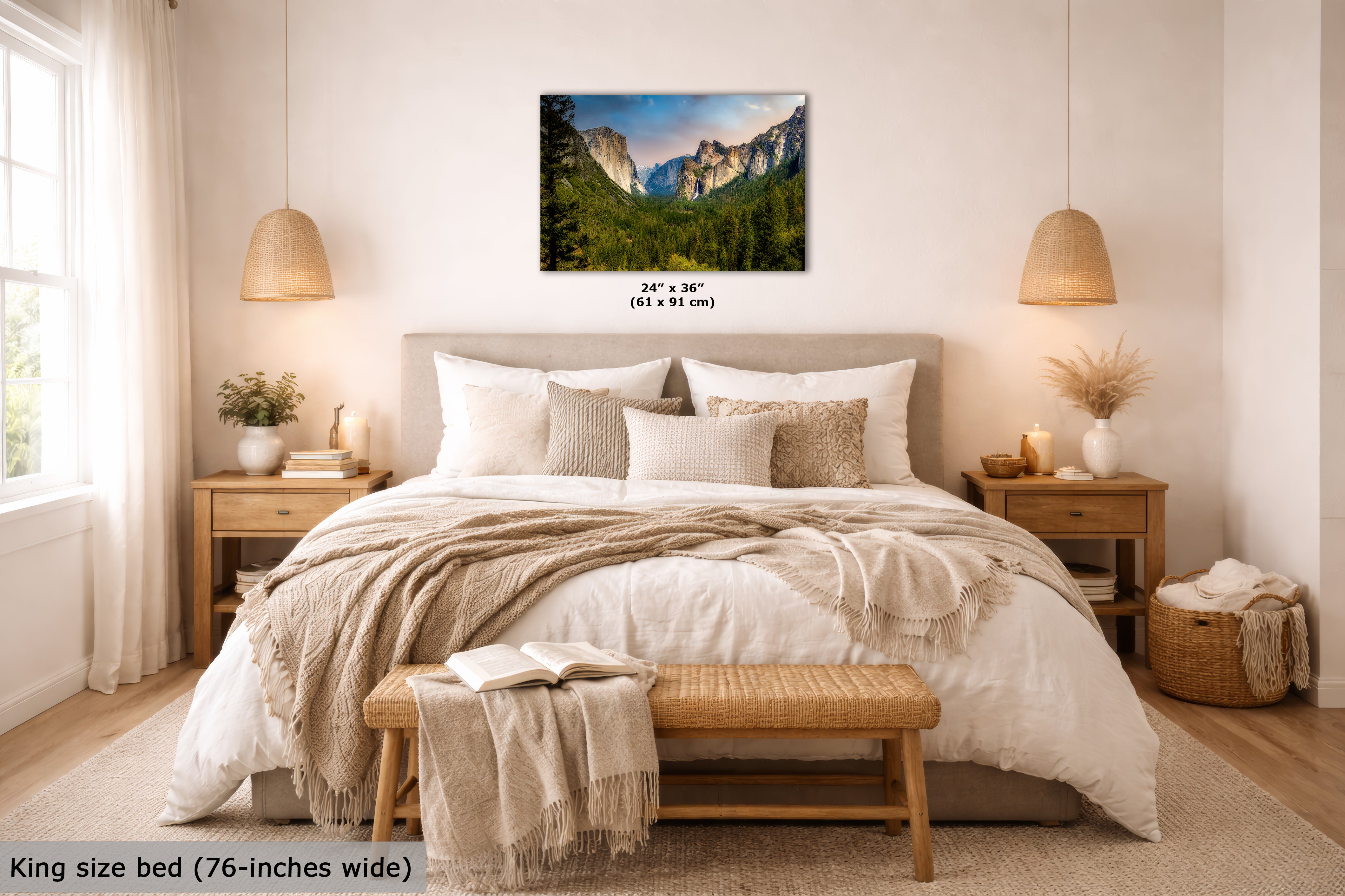 Yosemite National Park Mountain Picture Nature Photo Bohemian Relaxation Artwork for Meditation