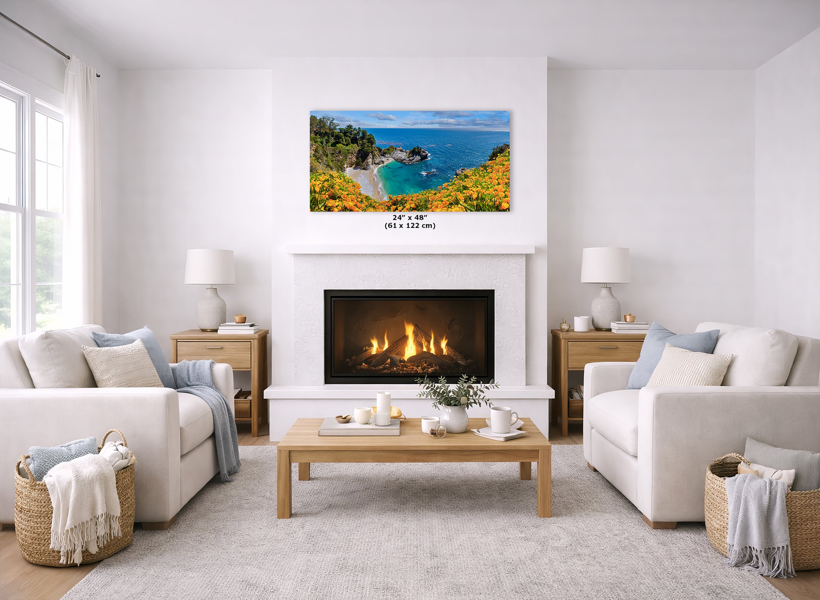 McWay Falls Wall Art Ocean Picture, Big Sur California Coastline Nature Photo