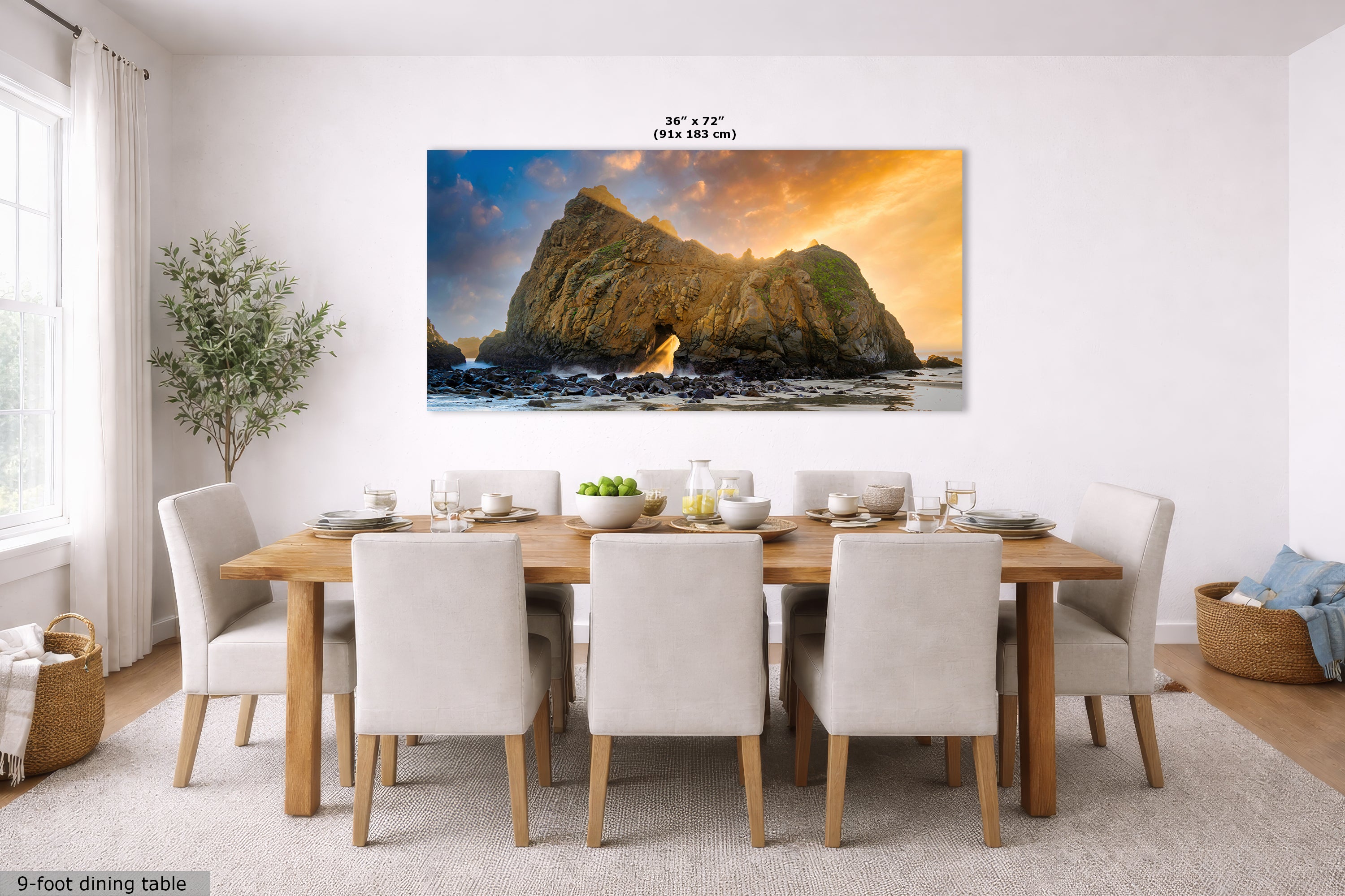 Limited Edition Fine Art Photography, Ocean Picture of Keyhole Arch California Coastline Sunset